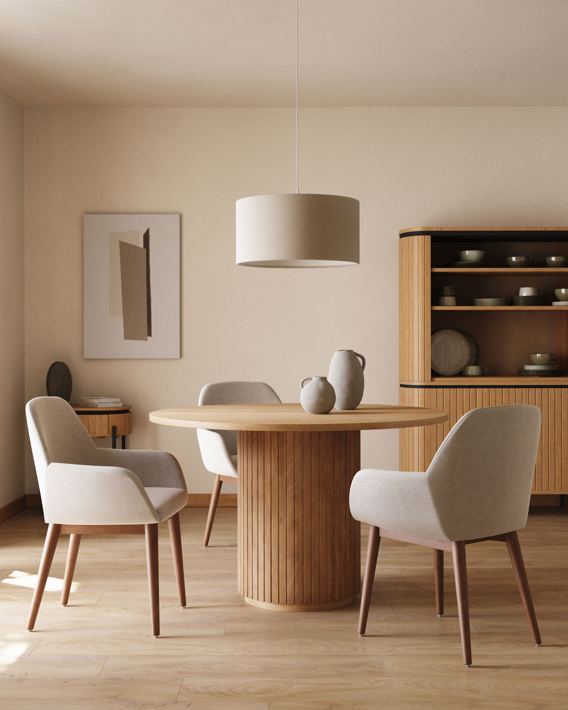 Kave Home Eetkamerstoel 'Konna' kleur Beige
