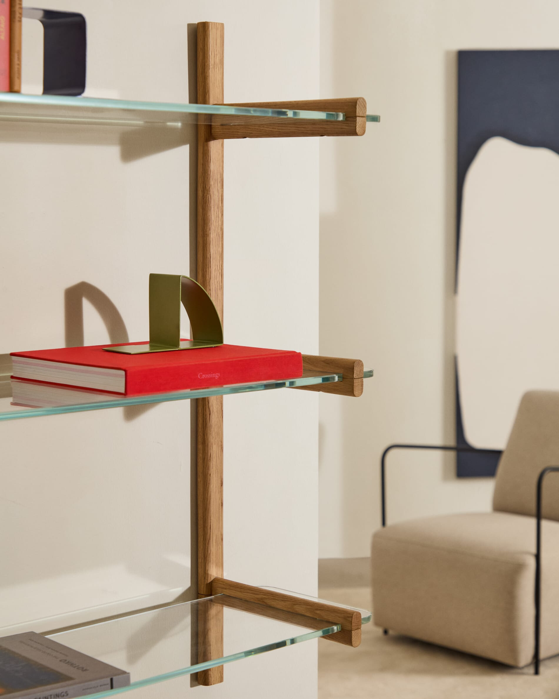 Kave Home Wandrek 'Sitra' Eikenhout en glas, 202 x 90cm