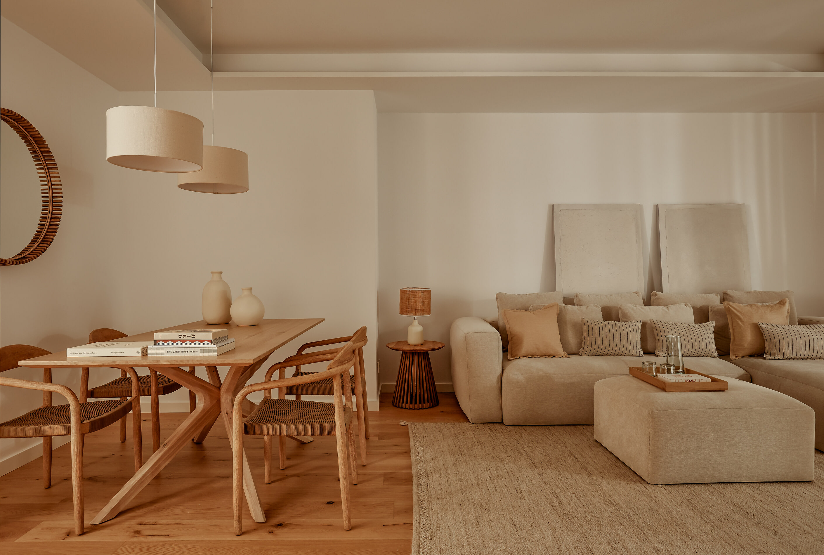 Kave Home Lampenkap 'Nazli' Linnen, ø50cm, kleur Beige