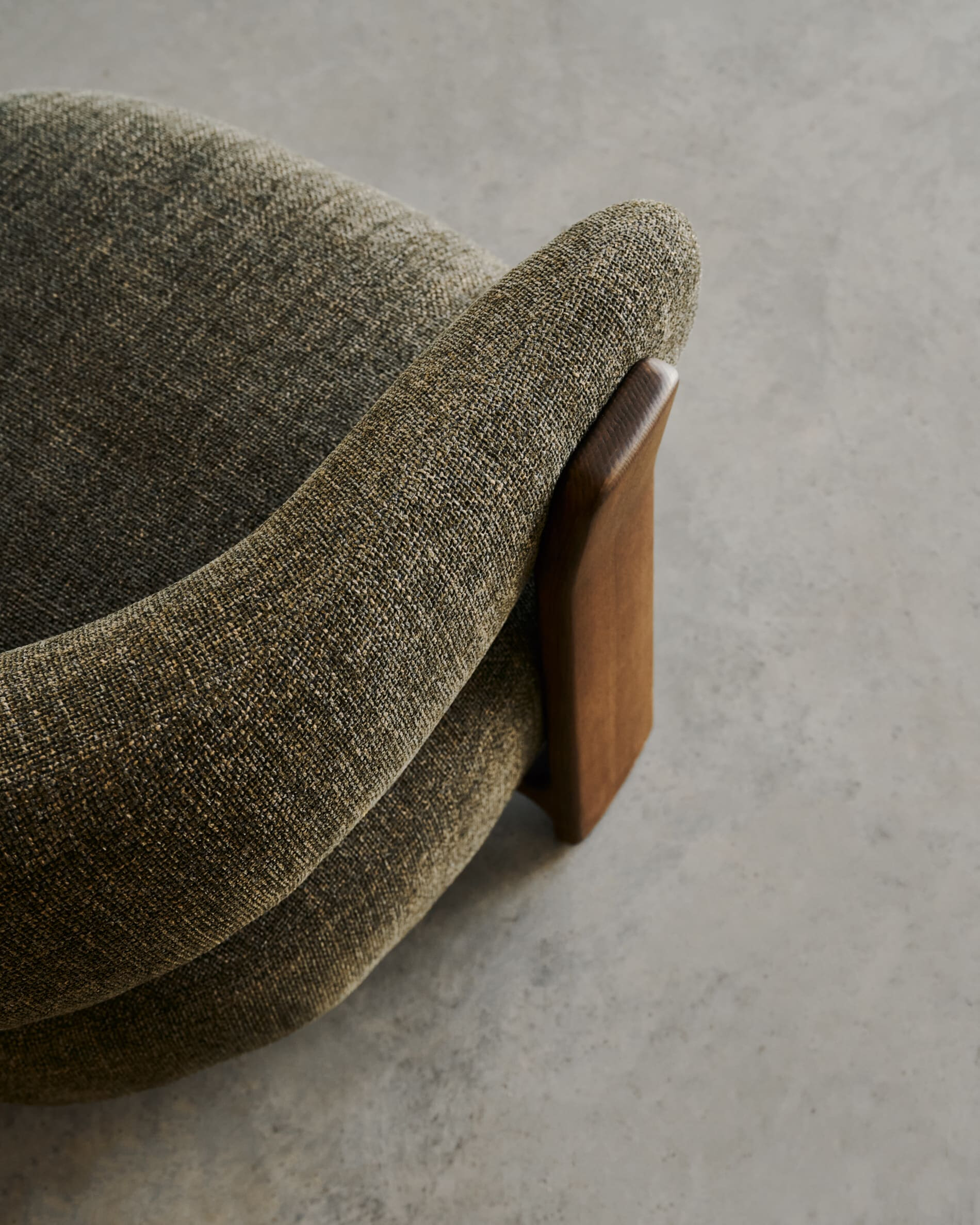 Kave Home Fauteuil 'Granite' Chenille en essenhout, kleur Groen