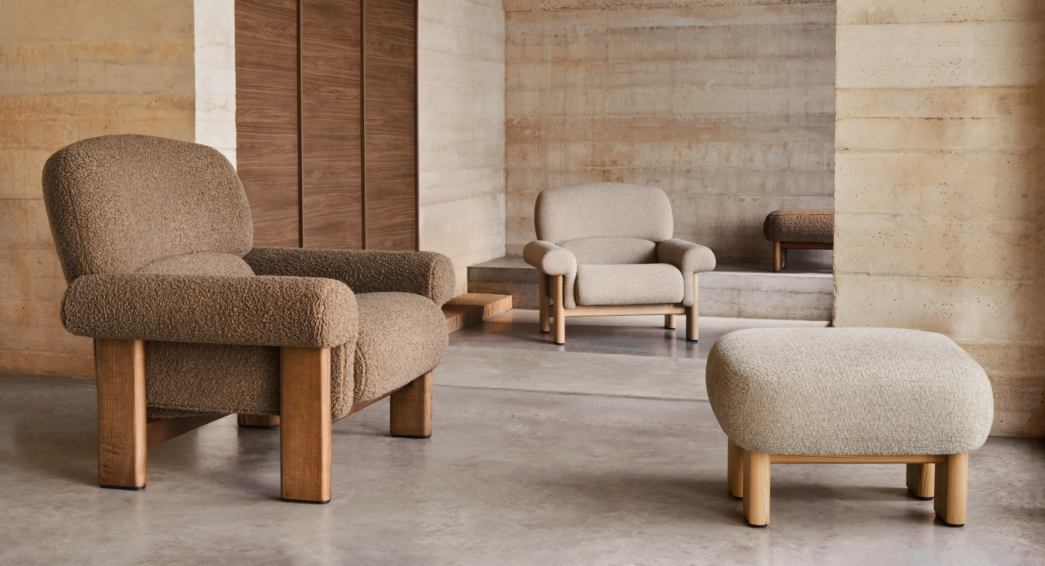 Kave Home Fauteuil 'Cabana' Bouclé, kleur Taupe