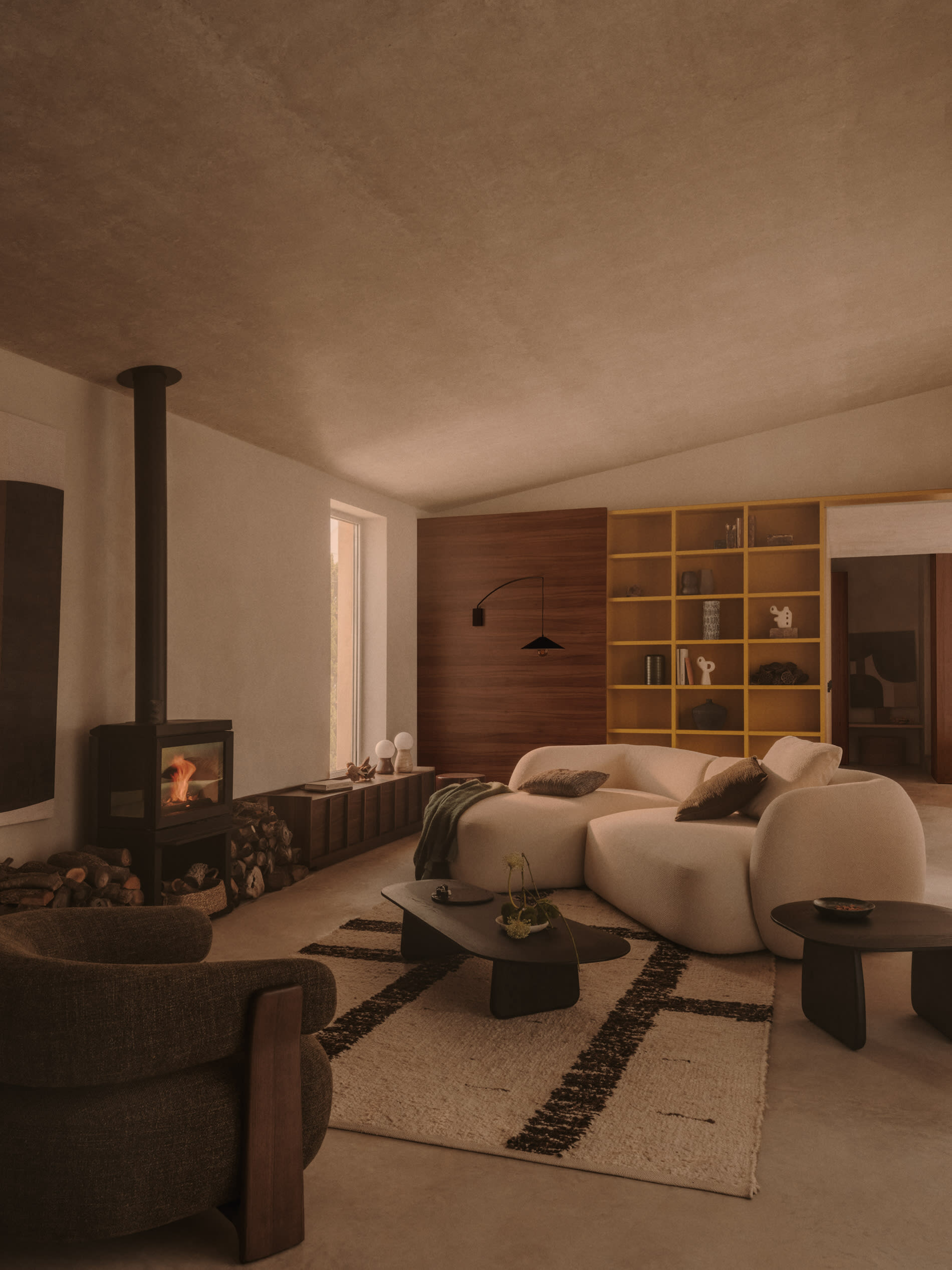 Kave Home Organische Salontafel 'Pirita' Eikenhout, 146 x 64cm, kleur Zwart