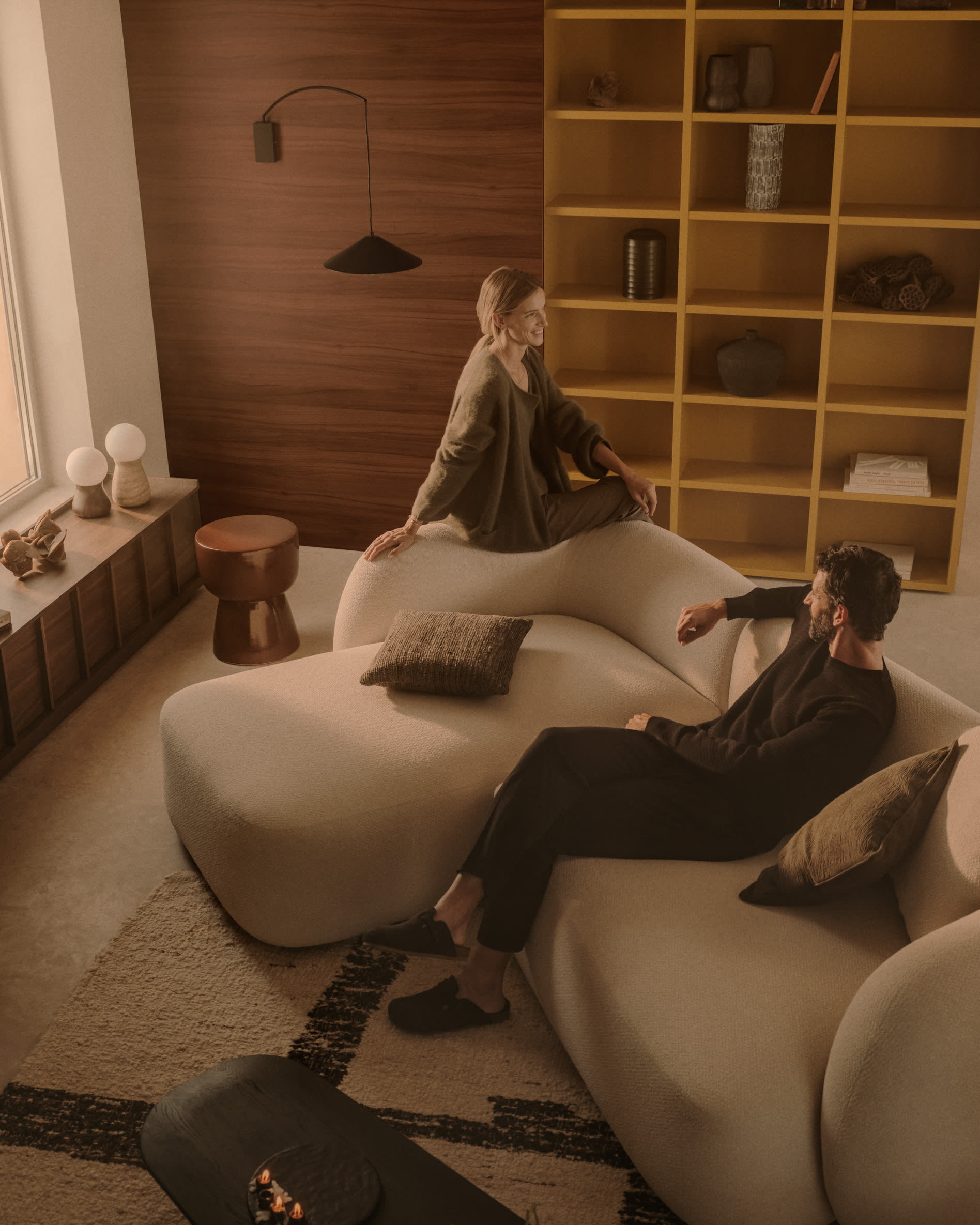 Kave Home 3-zits Loungebank 'Martina' Links, Structuurstof