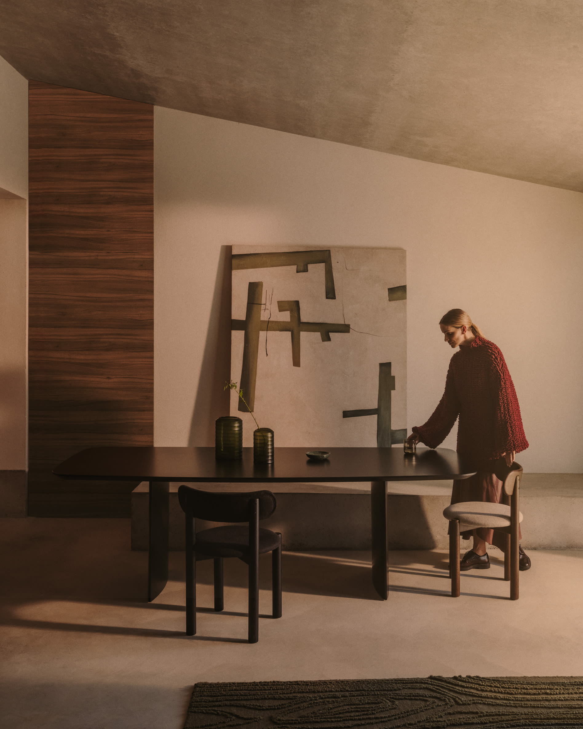Kave Home Deens Ovale Eettafel 'Litto' MDF, 200 x 100cm, kleur Zwart