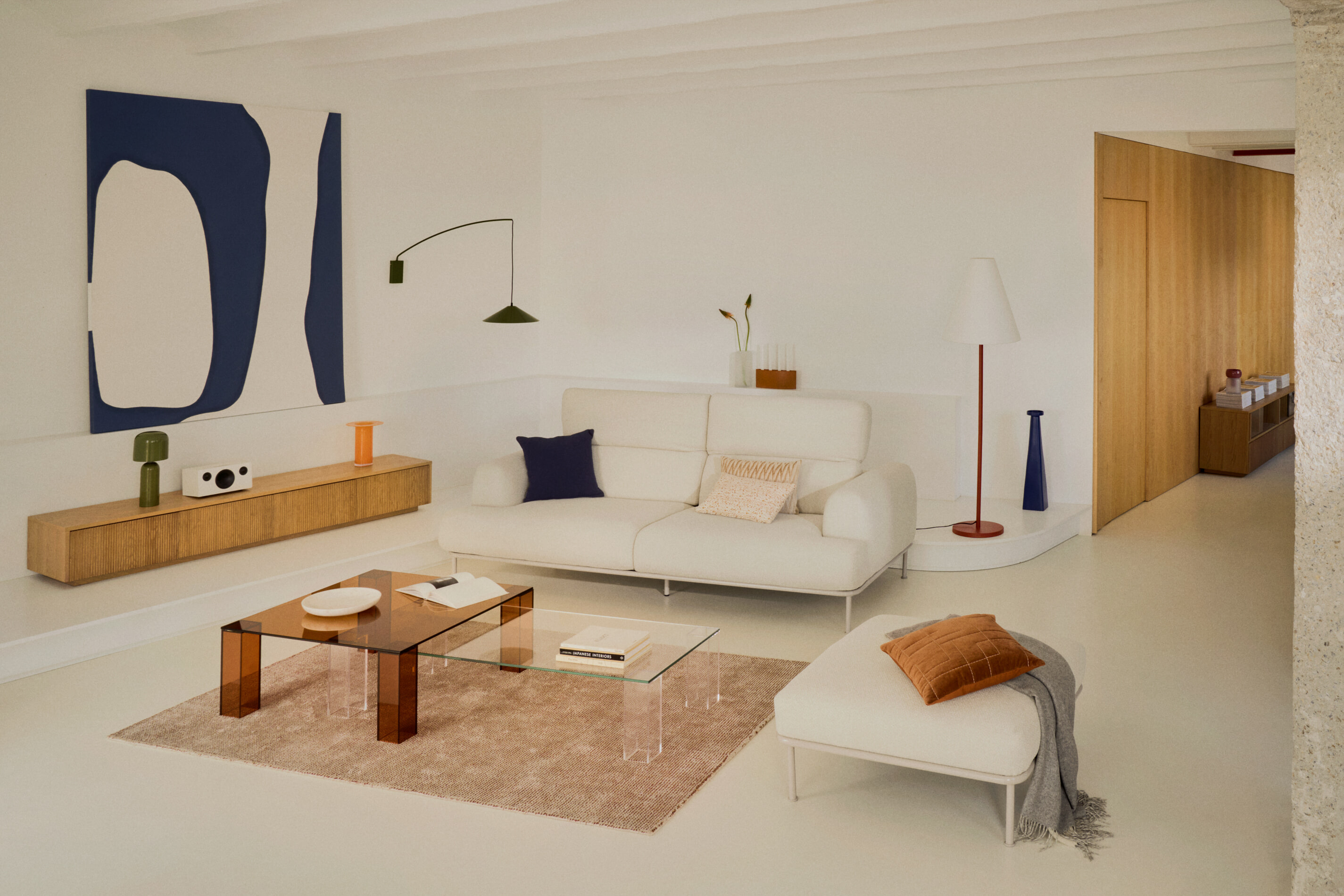 Kave Home Salontafel 'Adularia' Glas, 85 x 85cm, kleur Bruin