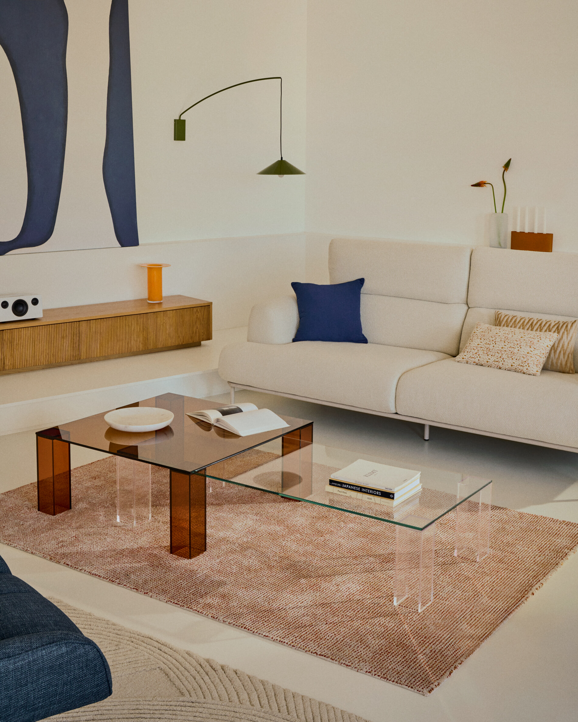 Kave Home Salontafel 'Adularia' Glas, 85 x 85cm, kleur Bruin