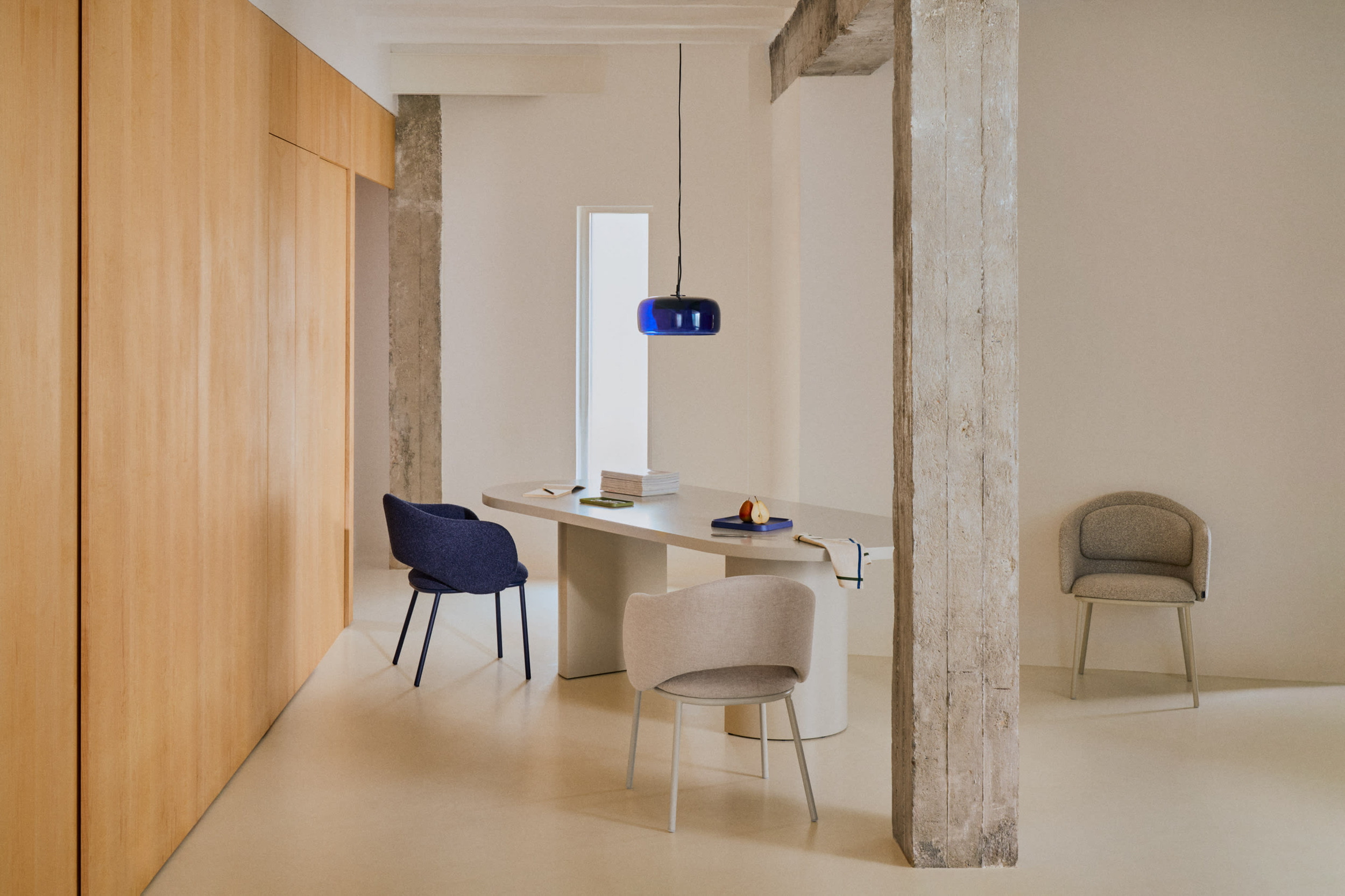 Kave Home Hanglamp 'Reig' 38cm, kleur Blauw