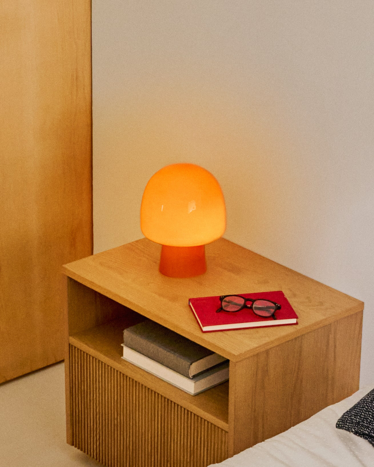 Kave Home Tafellamp 'Reig' Glas, 20cm, kleur Oranje