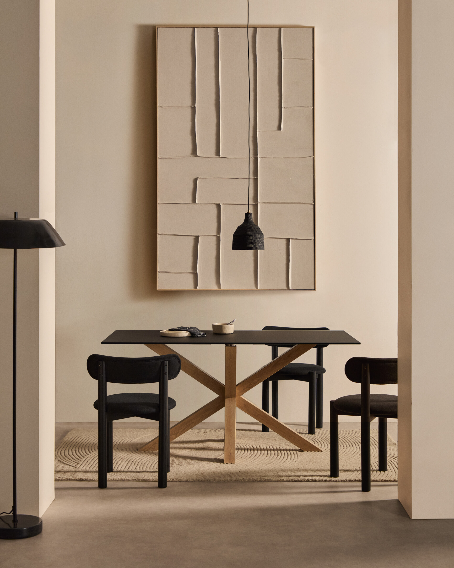 Kave Home Eettafel 'Argo' Glas, 160 x 90cm, kleur Naturel