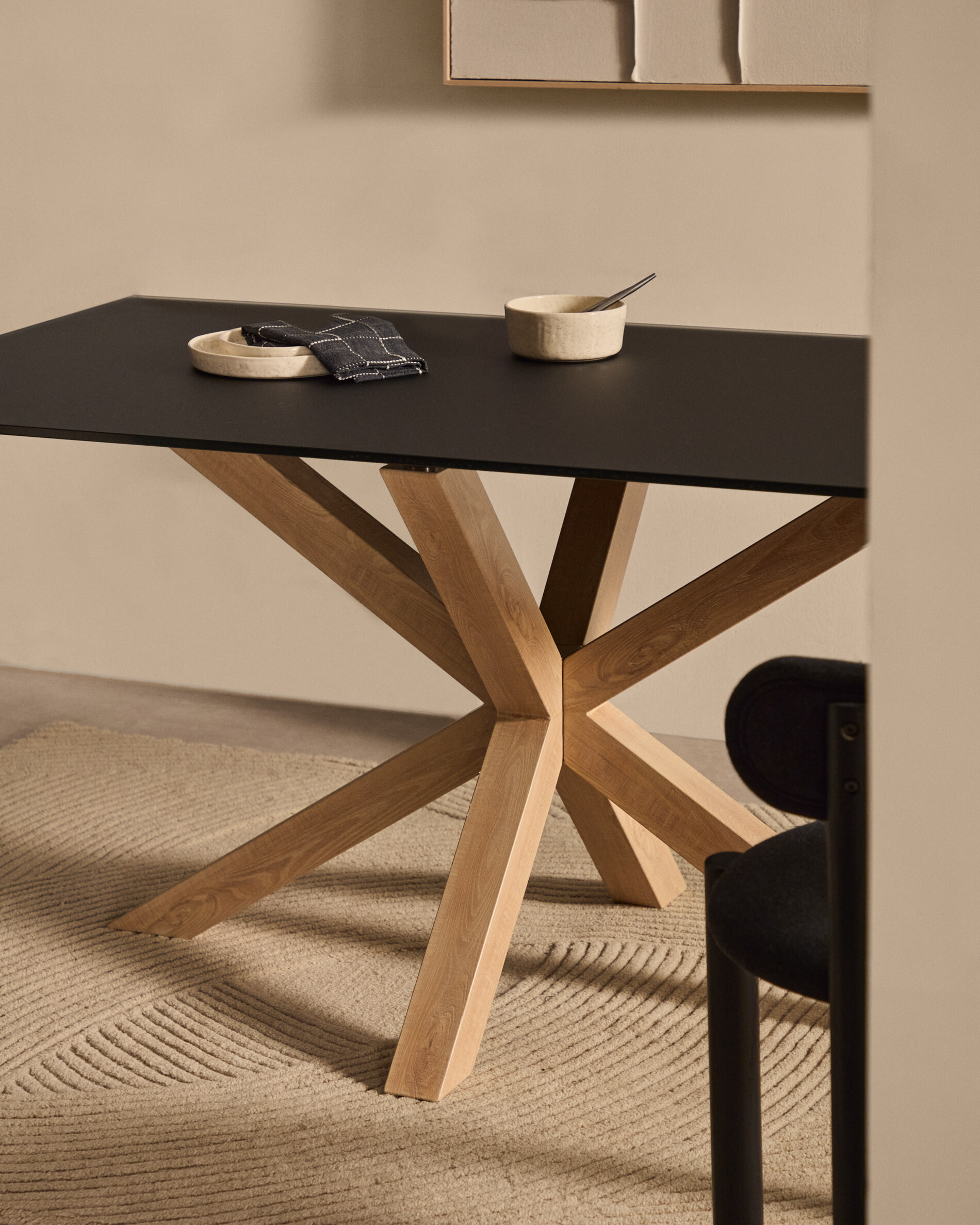 Kave Home Eettafel 'Argo' Glas, 160 x 90cm, kleur Naturel