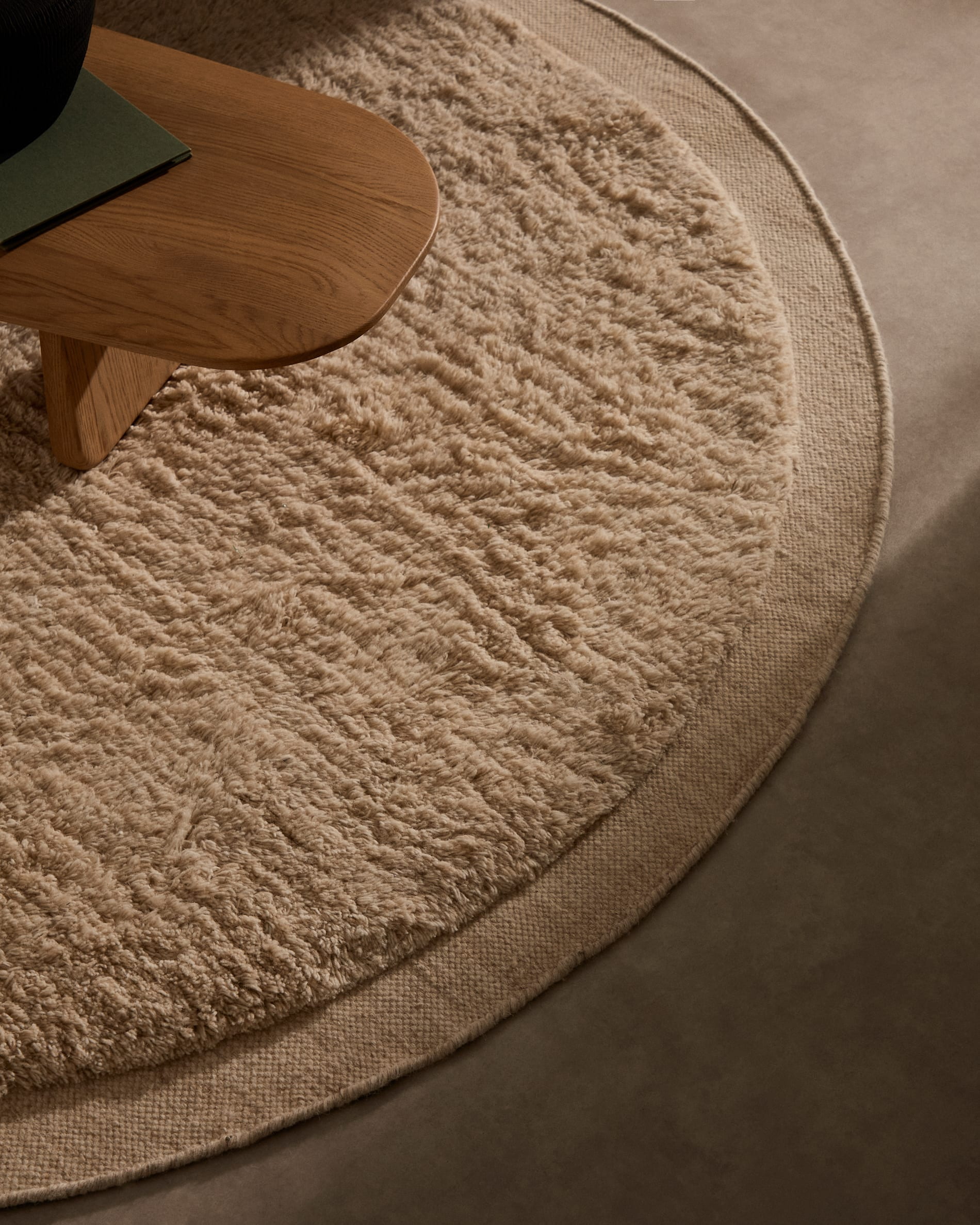Kave Home Rond Vloerkleed 'Marely' 200cm, kleur Off White