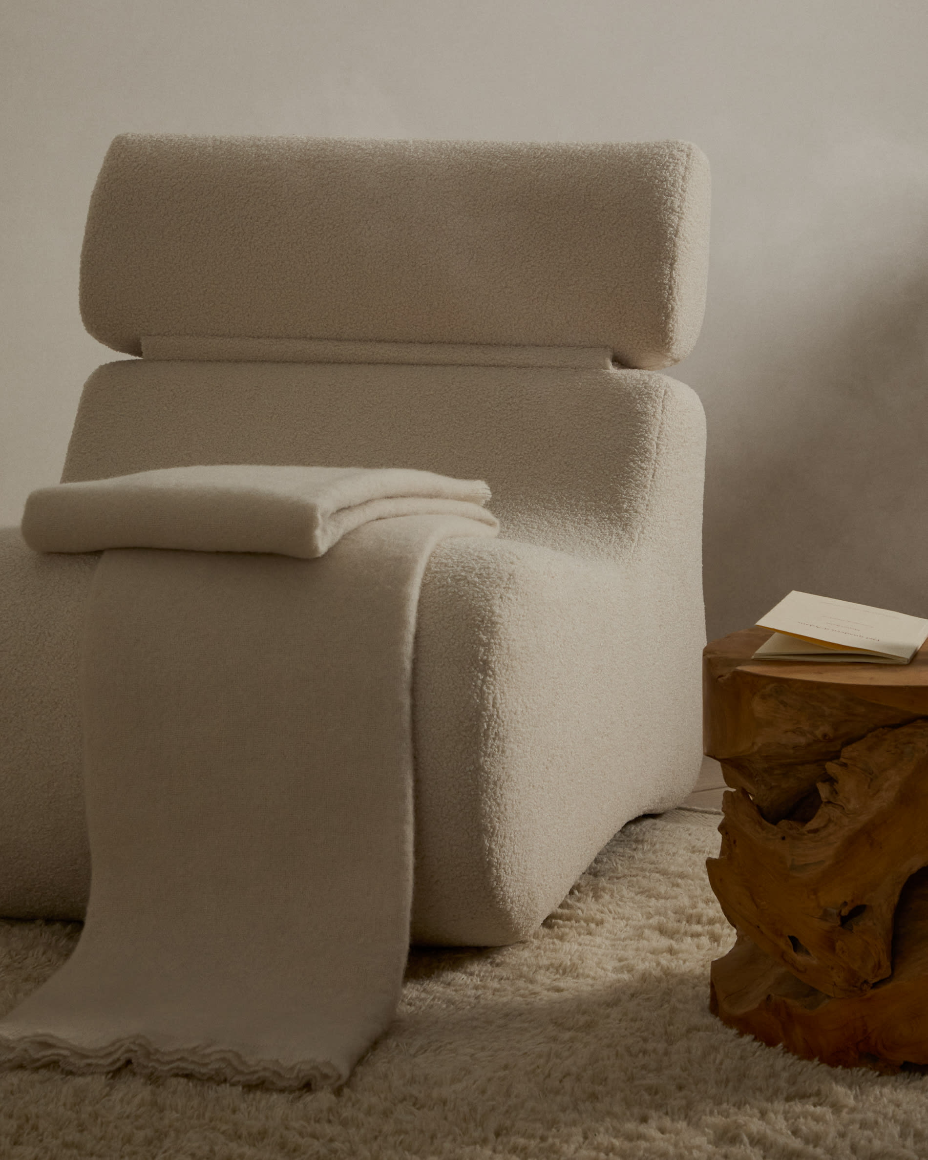 Kave Home Fauteuil 'Club' Bouclé, kleur Naturel