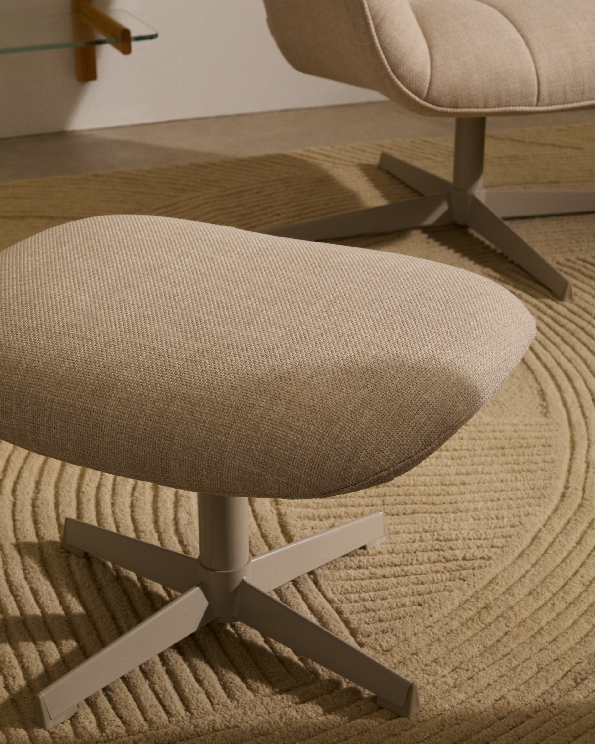 Kave Home Hocker 'Jaspe' Structuurstof, kleur Beige