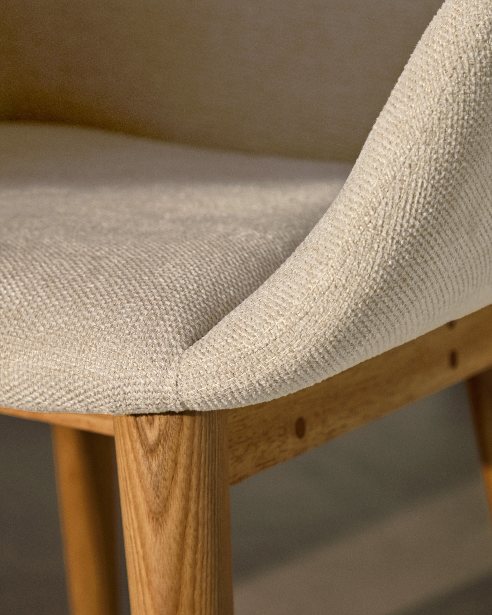 Kave Home Eetkamerstoel 'Konna' kleur Beige/Naturel