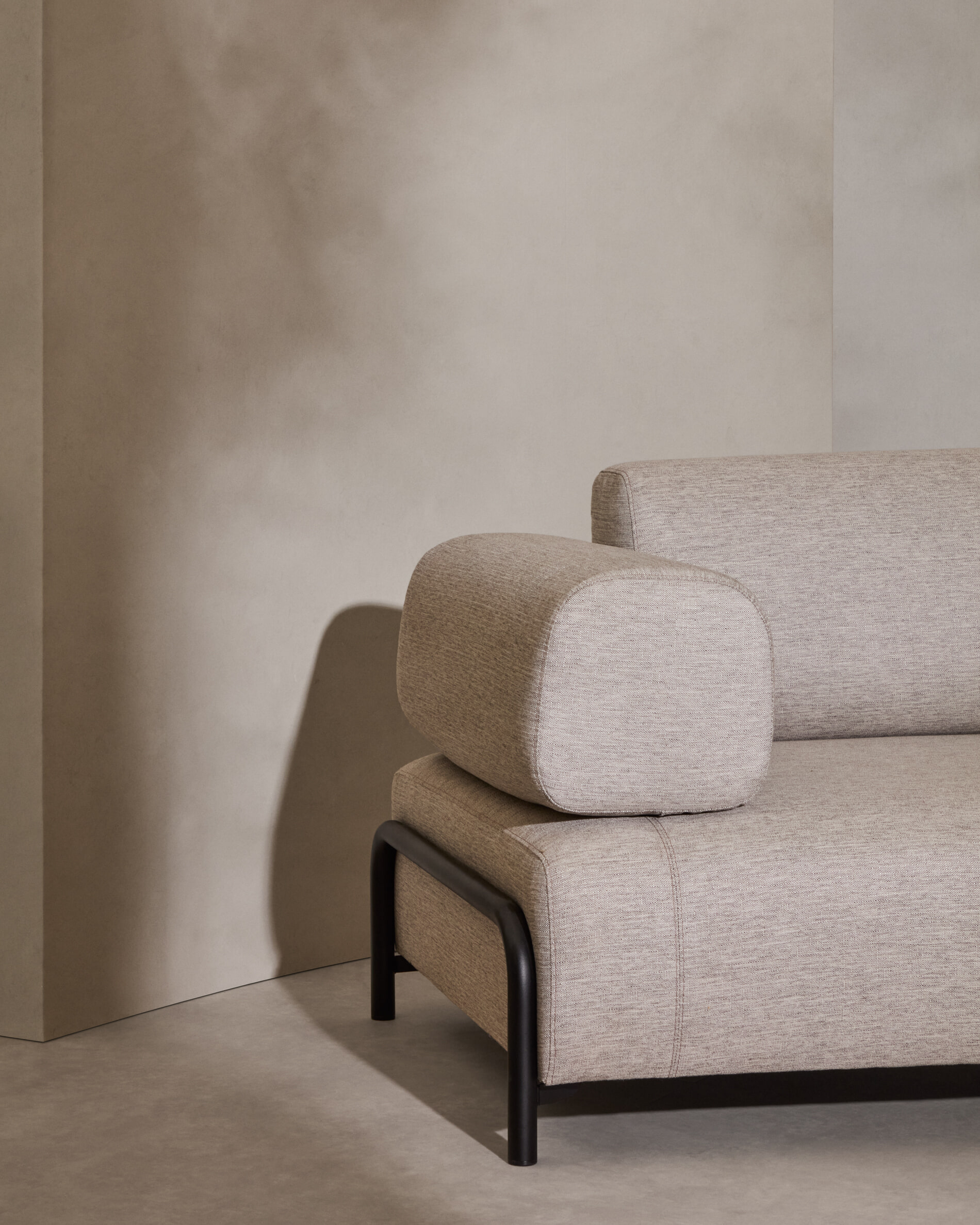 Kave Home 3-zits Bank 'Compo' Chenille, Met armleuning, kleur Beige