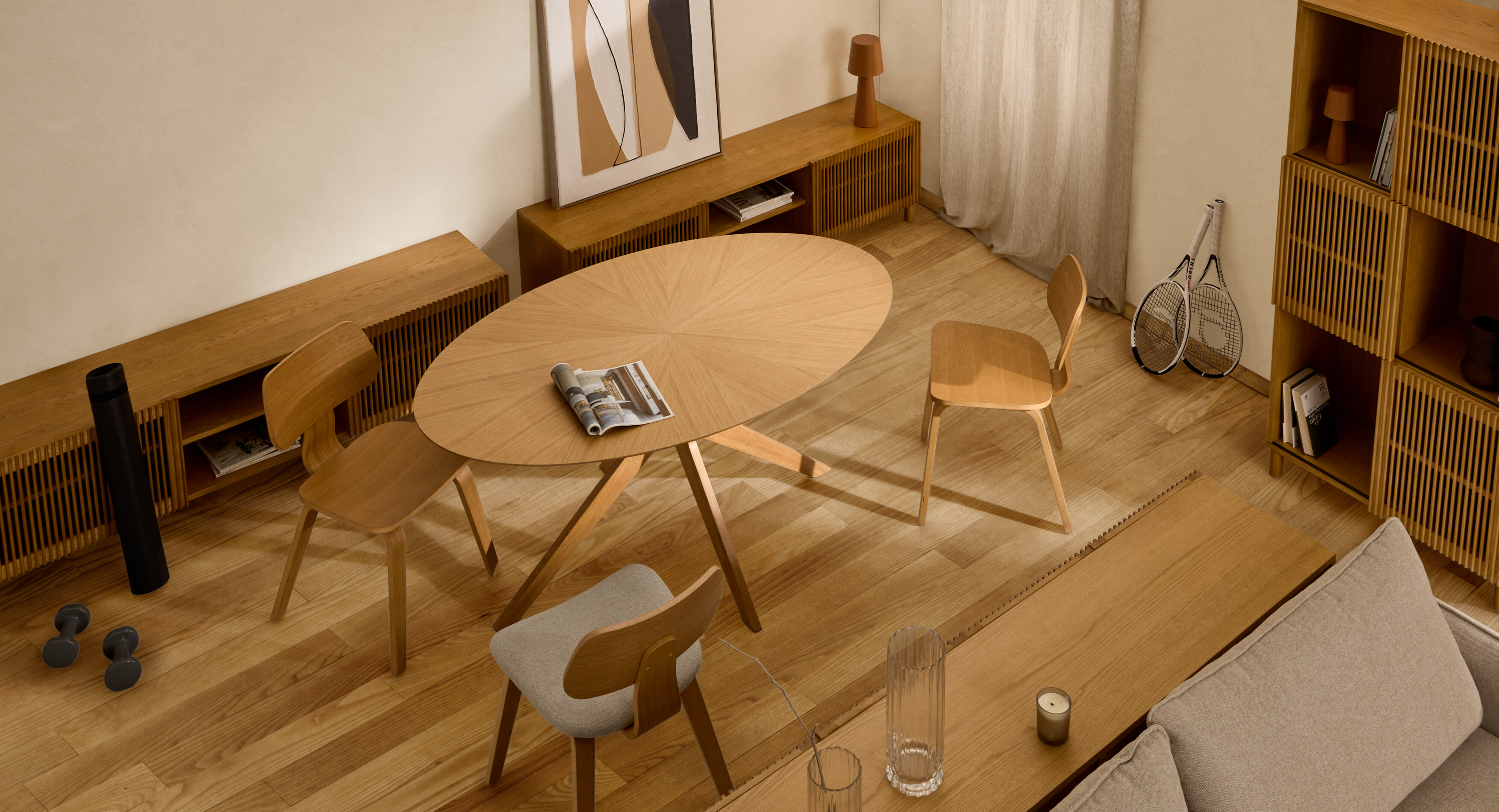Kave Home Opbergkast 'Beyla' Eikenhout, 170 x 85cm, kleur Naturel