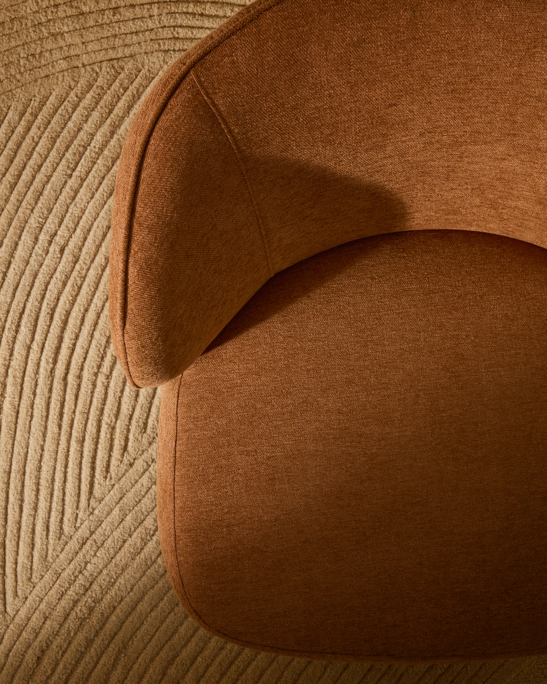 Kave Home Fauteuil 'Ulit' Chenille, kleur Terracotta