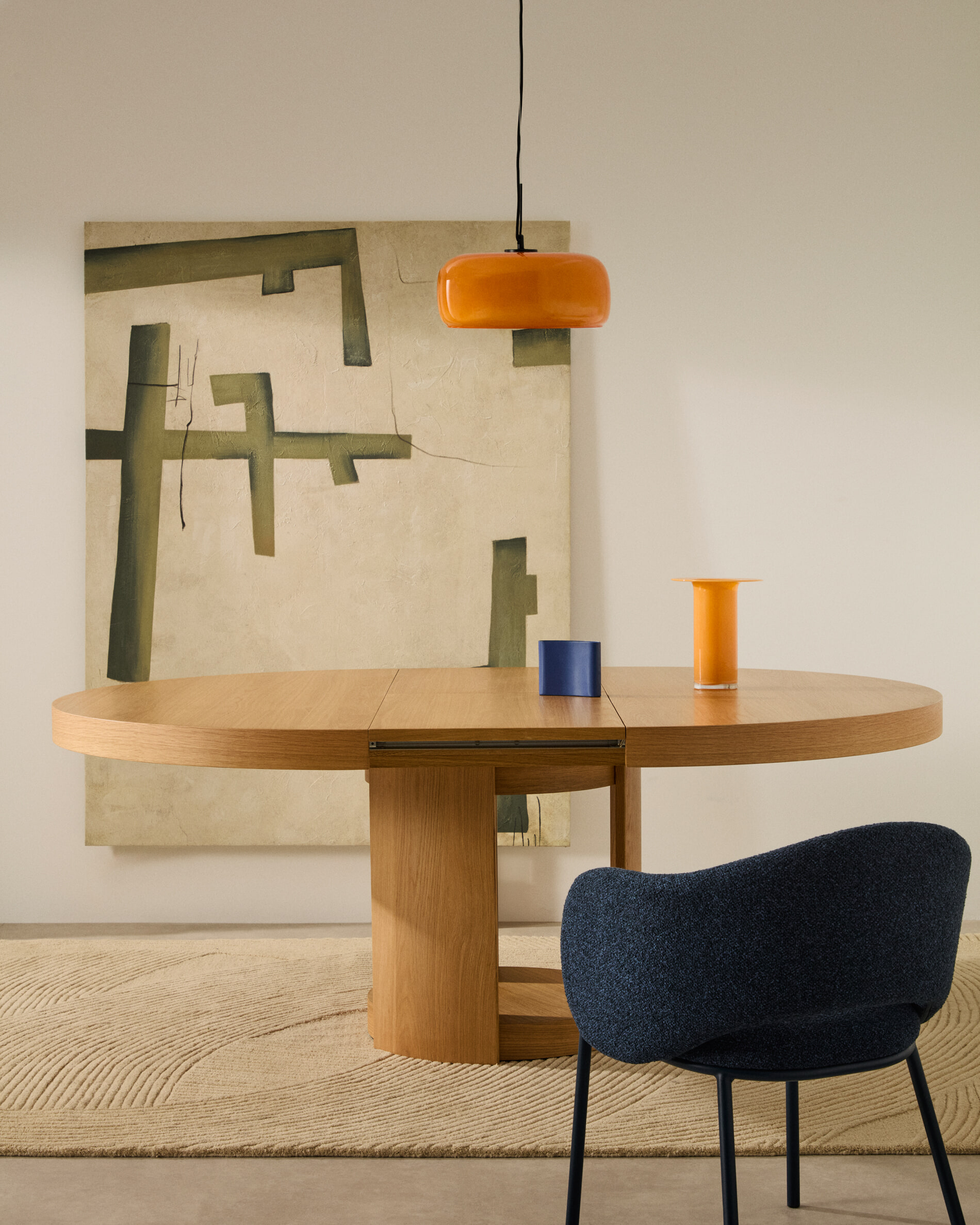 Kave Home Uitschuifbare Ronde Eettafel 'Artis' Eiken, 150-200 x 150cm