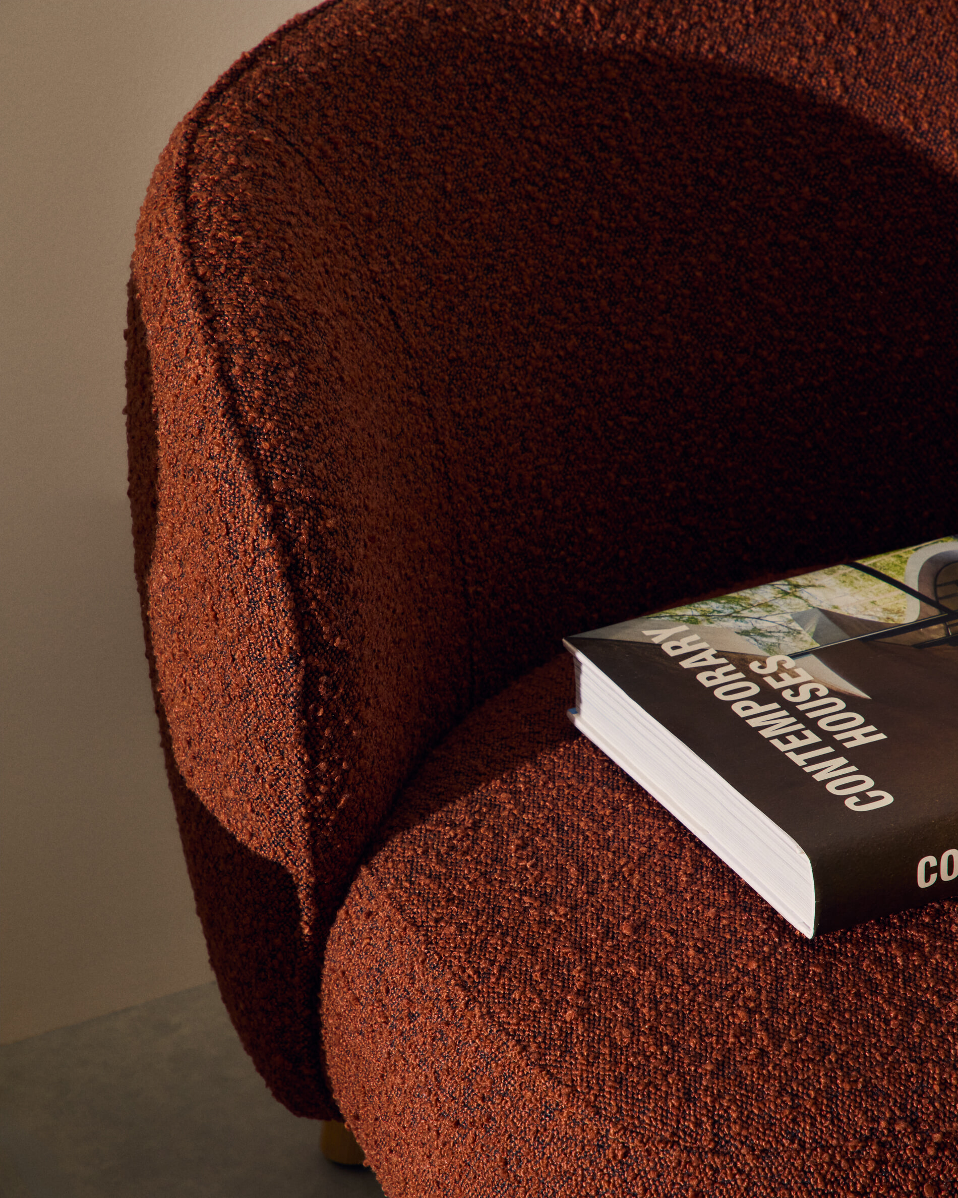 Kave Home Fauteuil 'Ulit' Bouclé, kleur Terracotta