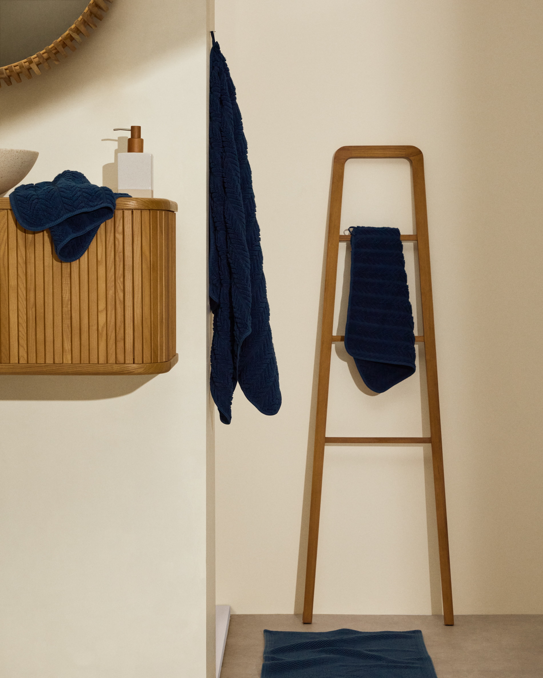 Kave Home Ronde Spiegel 'Polke' Teakhout, 60cm