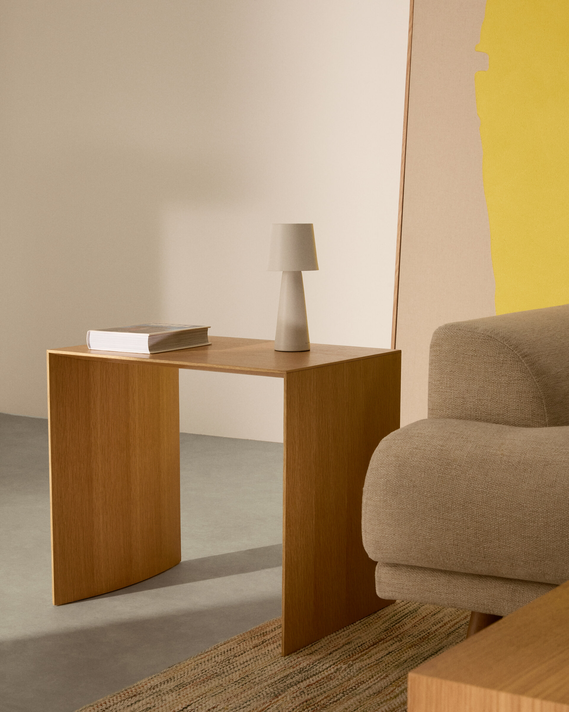Kave Home Bijzettafel 'Litto' Eiken, 55 x 40cm, kleur Naturel