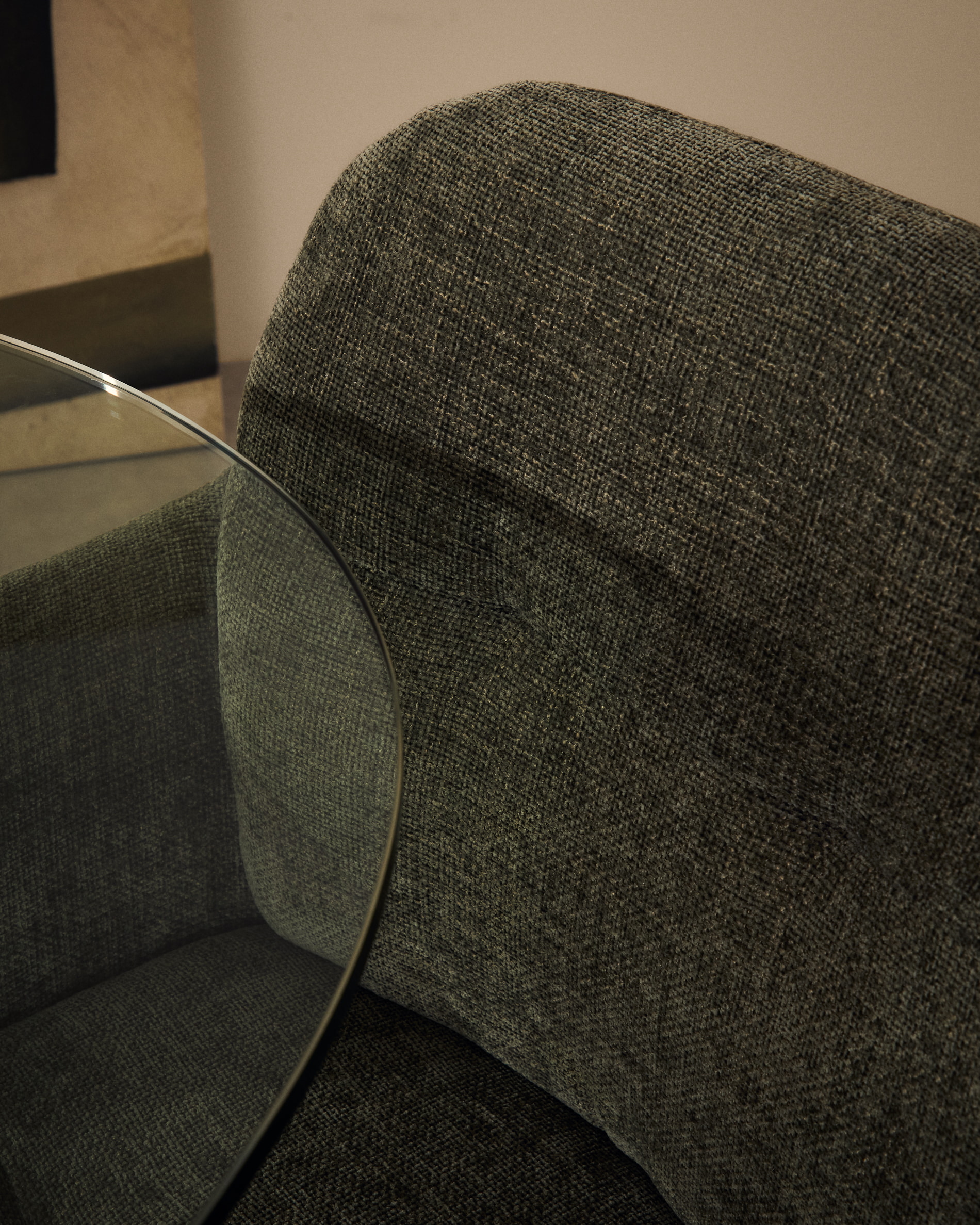 Kave Home Draaibare Eetkamerstoel 'Dorina' Chenille, kleur Groen