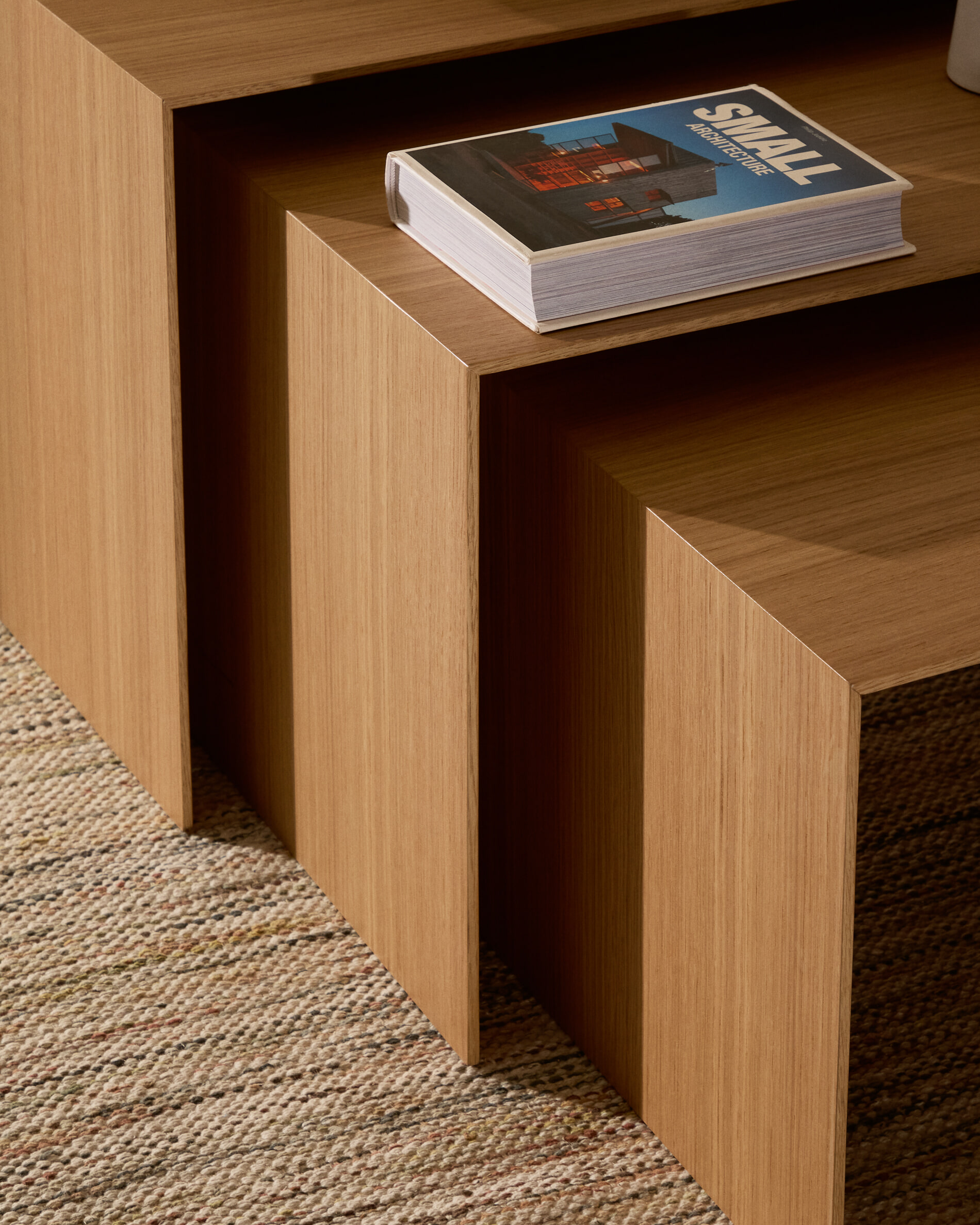 Kave Home Bijzettafel 'Litto' Eiken, Set van 3 stuks, kleur Naturel