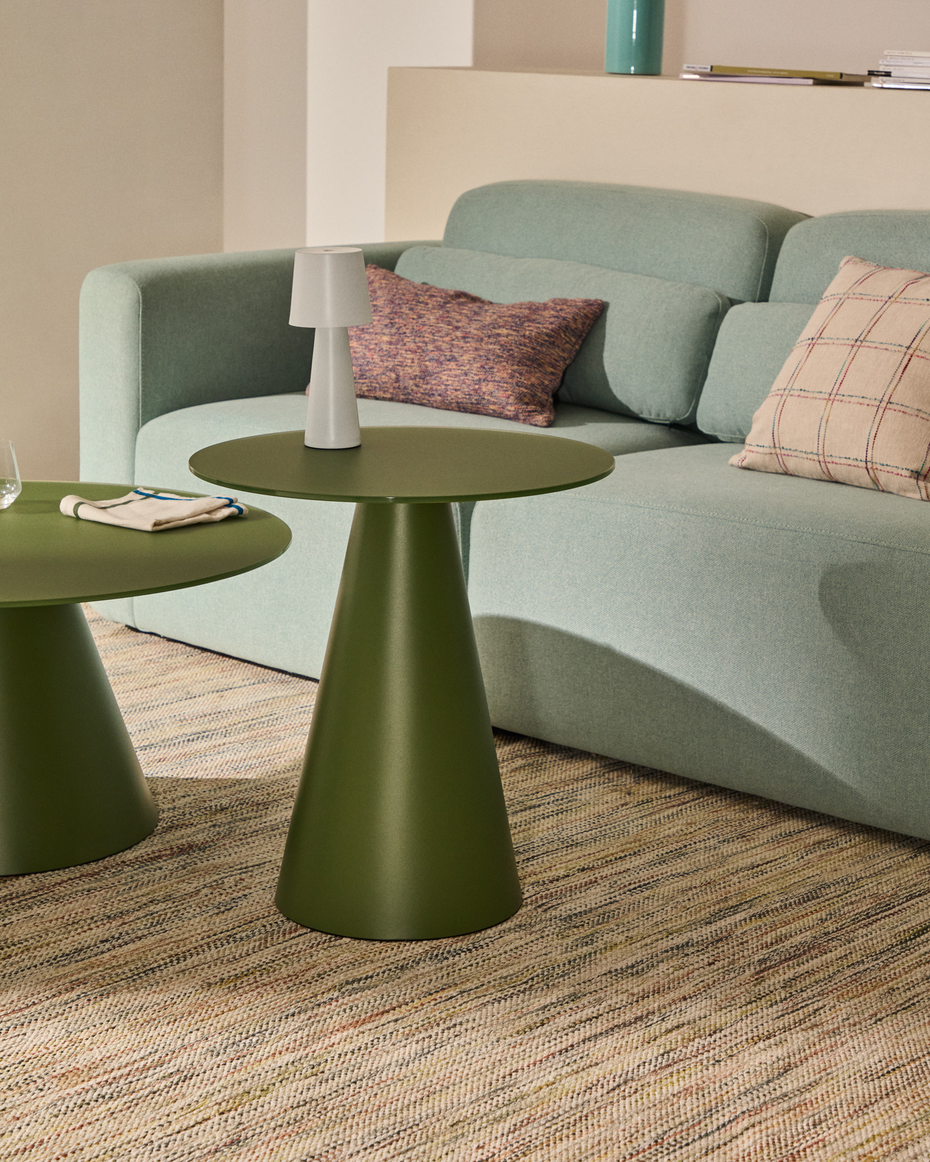 Kave Home Ronde Bijzettafel 'Wilshire' 50cm, kleur Donkergroen