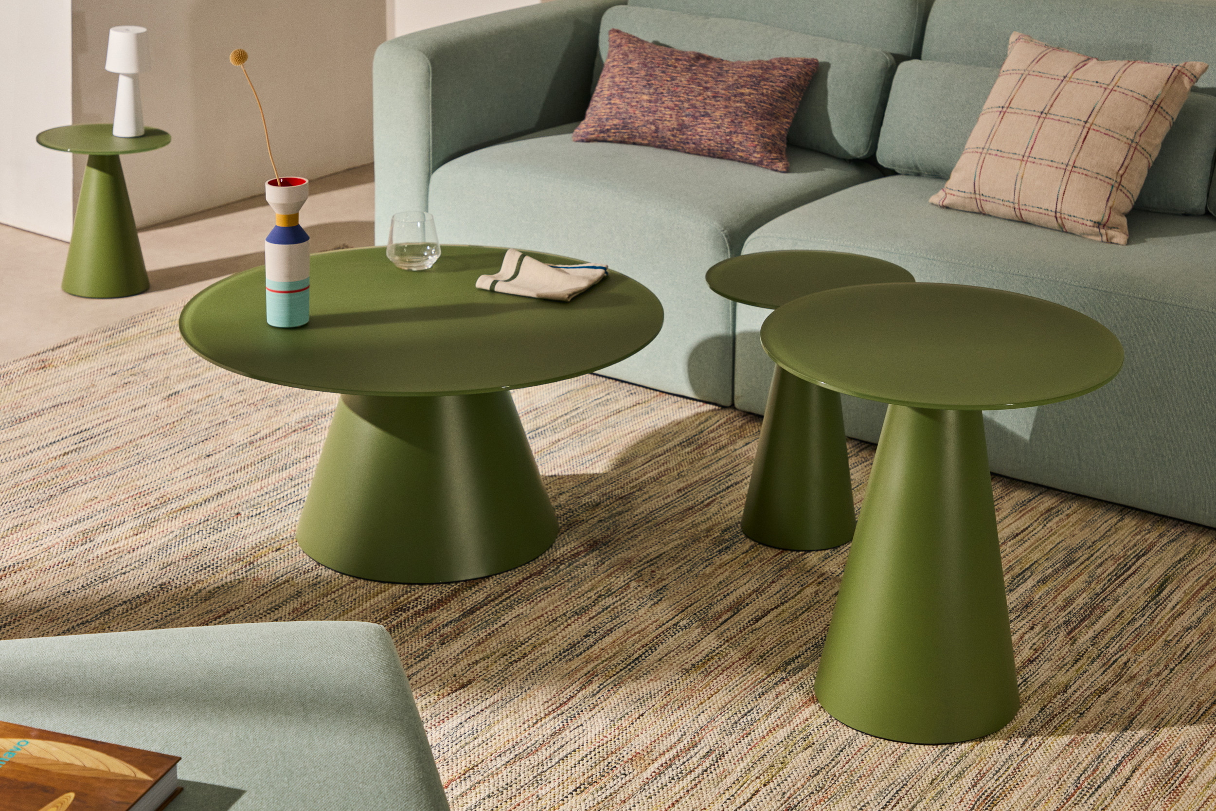 Kave Home Ronde Bijzettafel 'Wilshire' 50cm, kleur Donkergroen