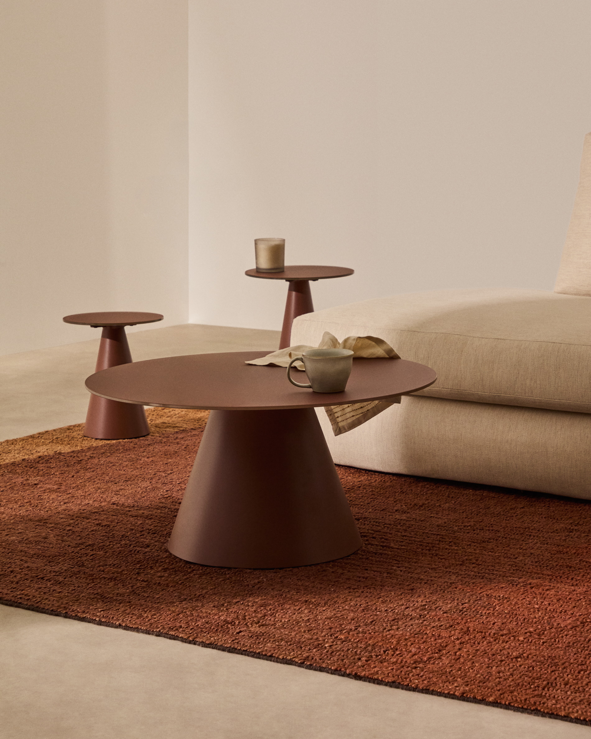 Kave Home Ronde Salontafel 'Wilshire' 80cm, kleur Terracotta