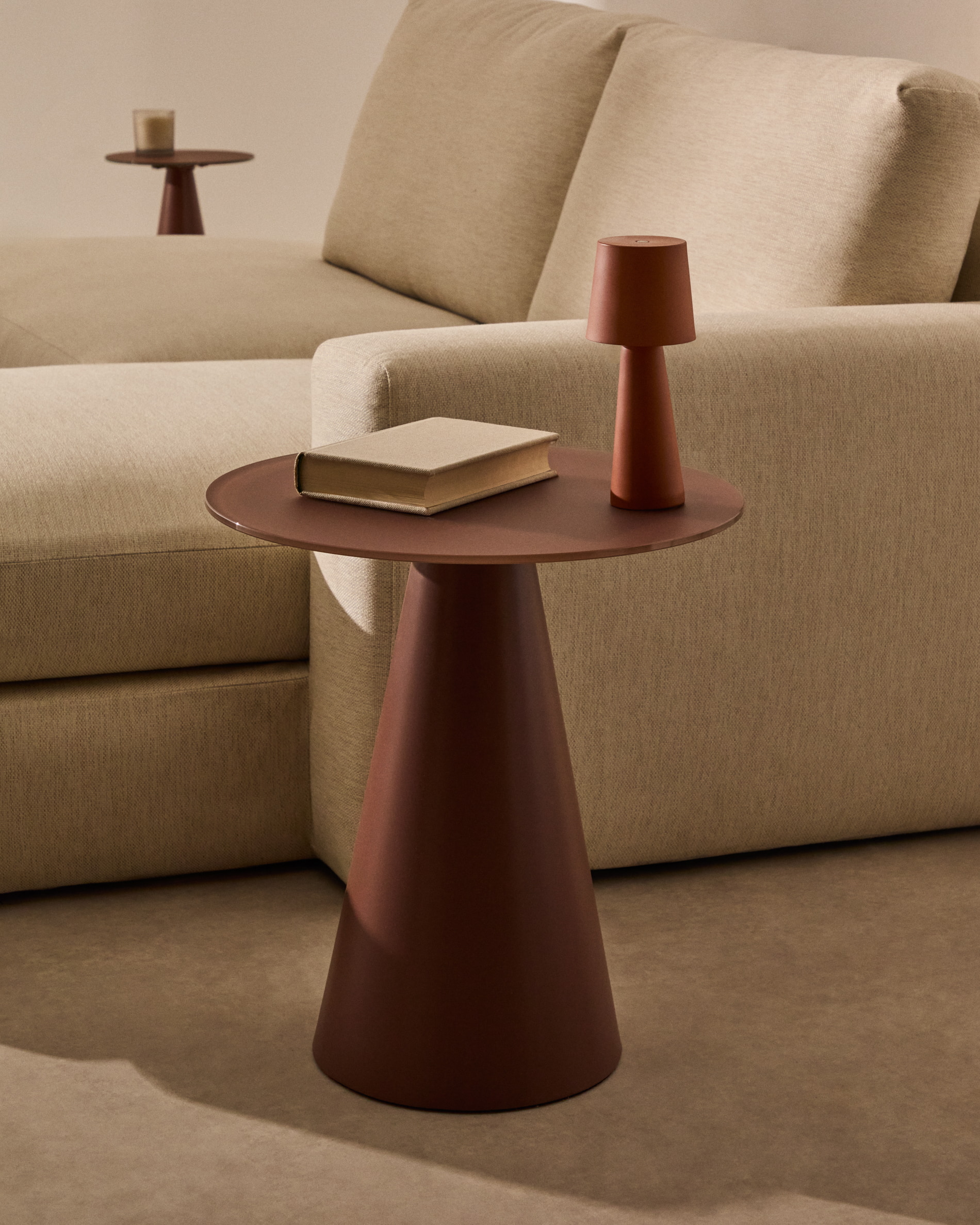 Kave Home Ronde Bijzettafel 'Wilshire' 50cm, kleur Terracotta
