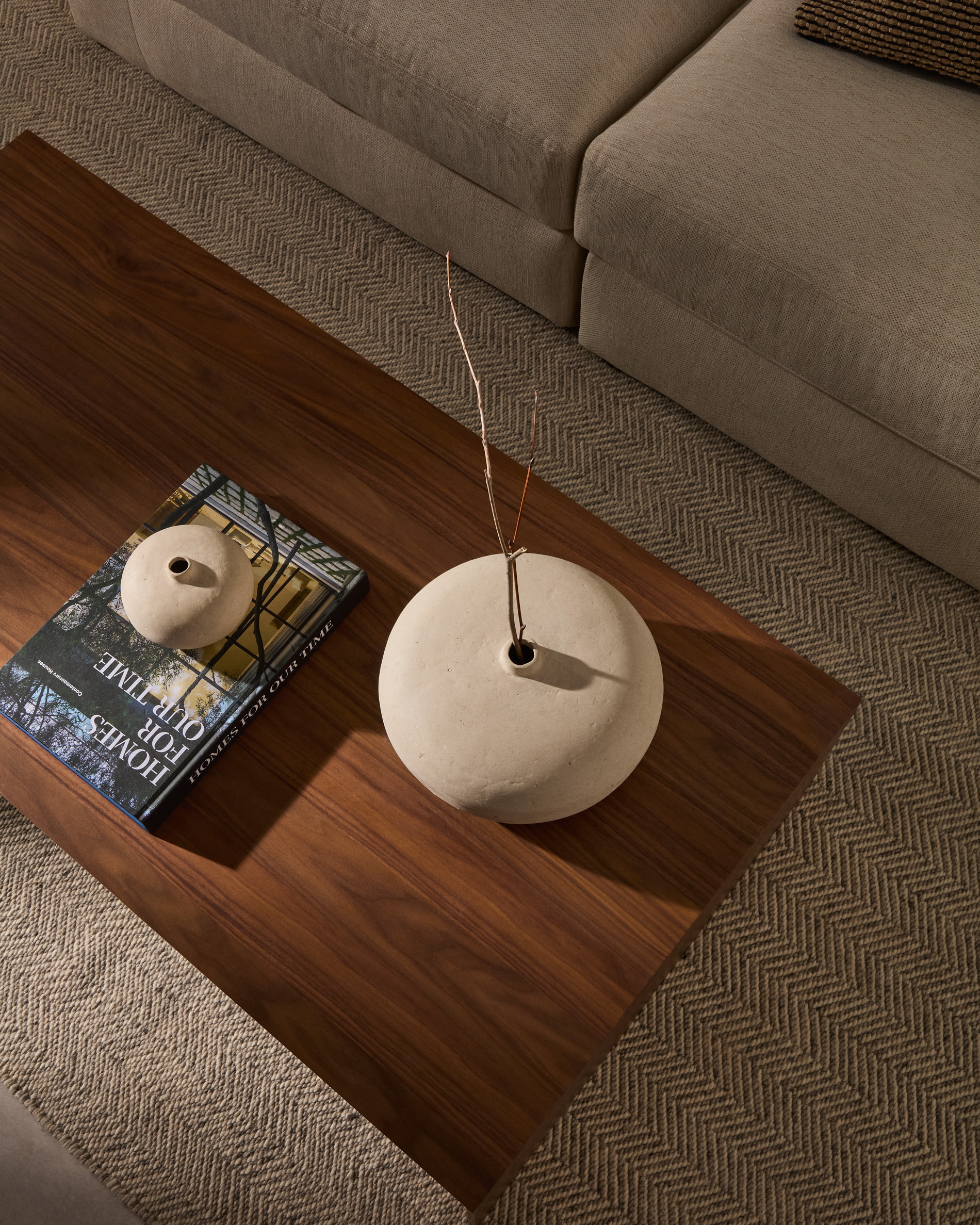 Kave Home Salontafel 'Litto' Walnoot, 140 x 70cm, kleur Bruin