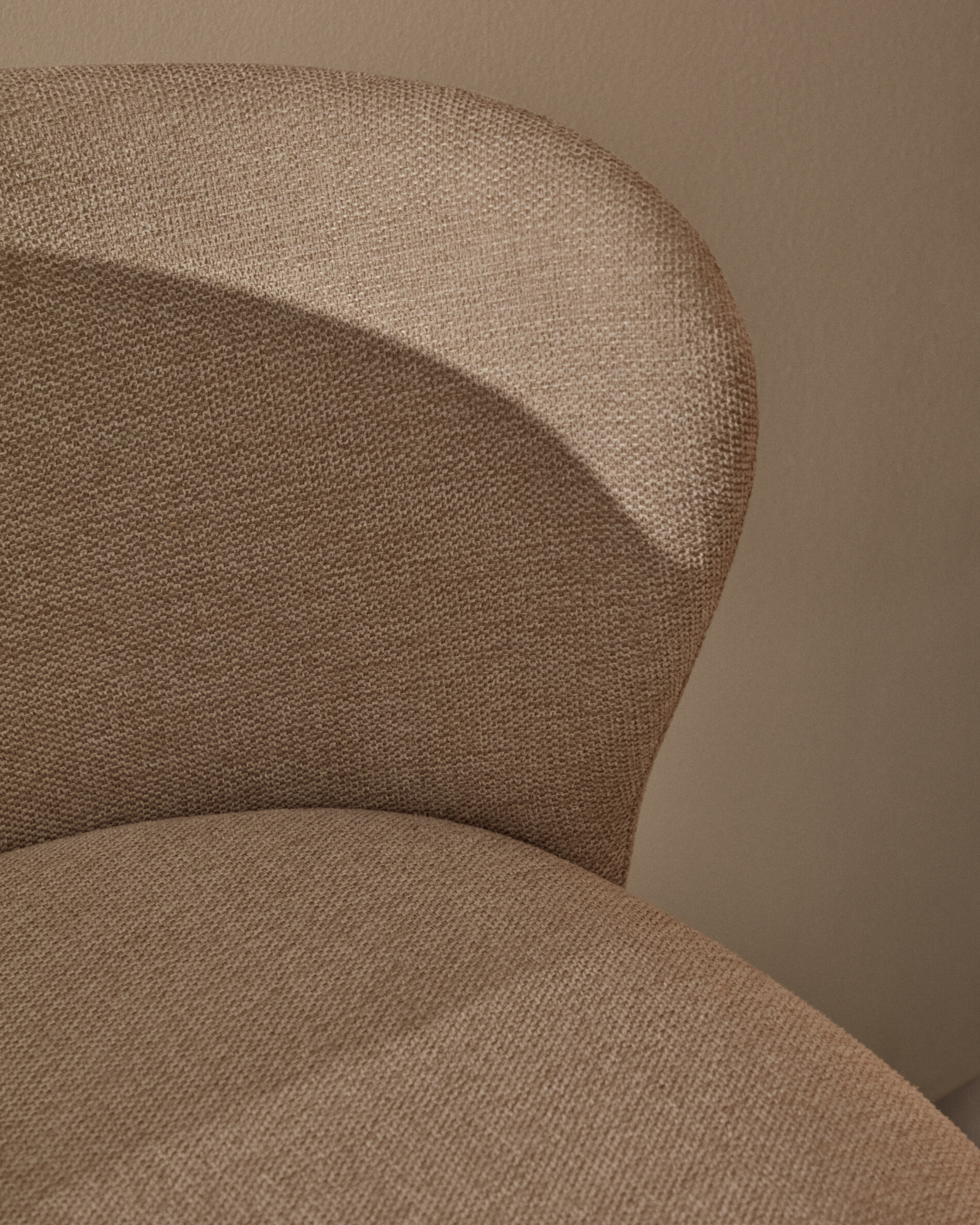 Kave Home Barkruk 'Ciselia' Chenille, kleur Beige (zithoogte 65cm)