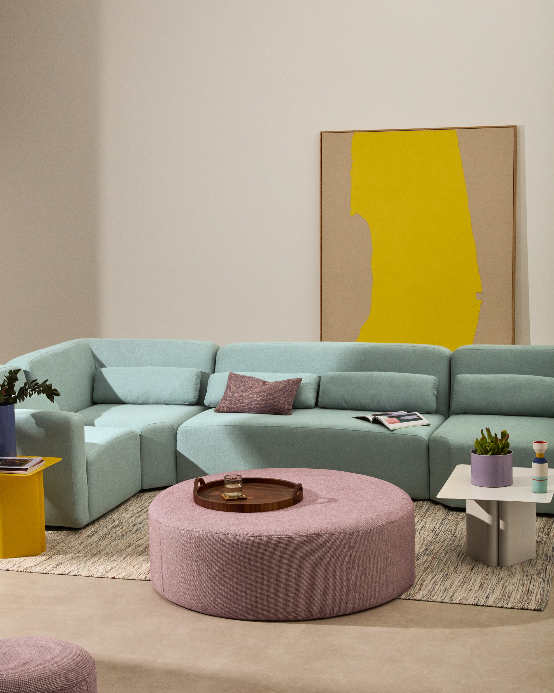 Kave Home Poef 'Kaeli' 120cm, kleur Lila