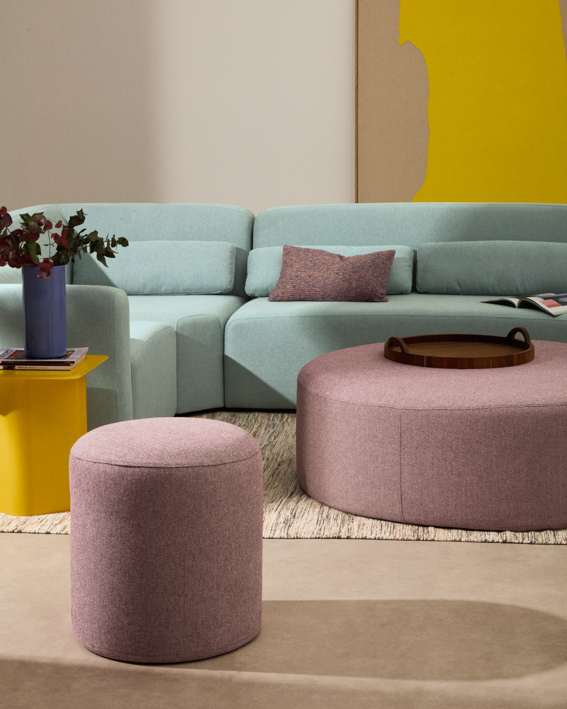 Kave Home Poef 'Kaeli' 90cm, kleur Lila