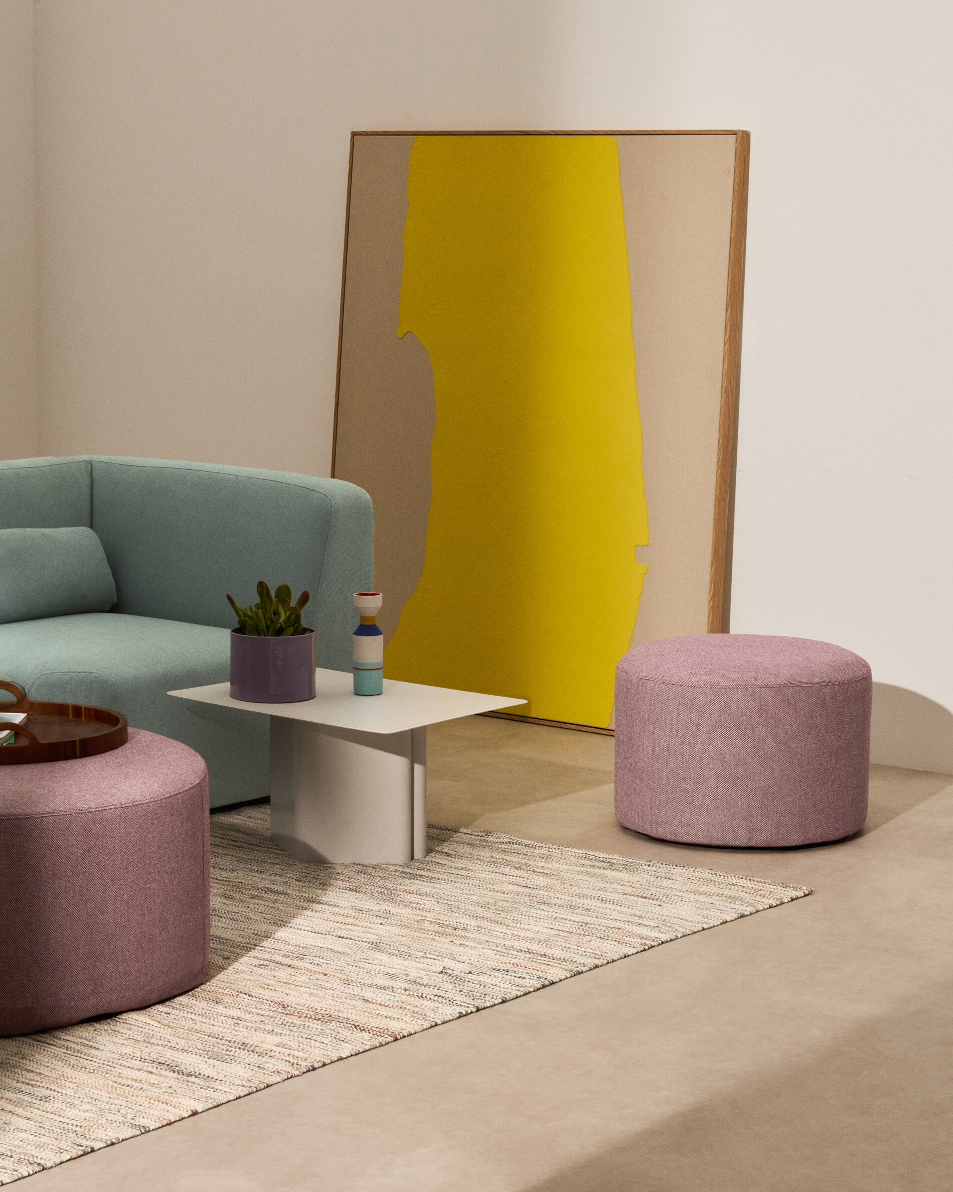 Kave Home Poef 'Kaeli' 60cm, kleur Lila