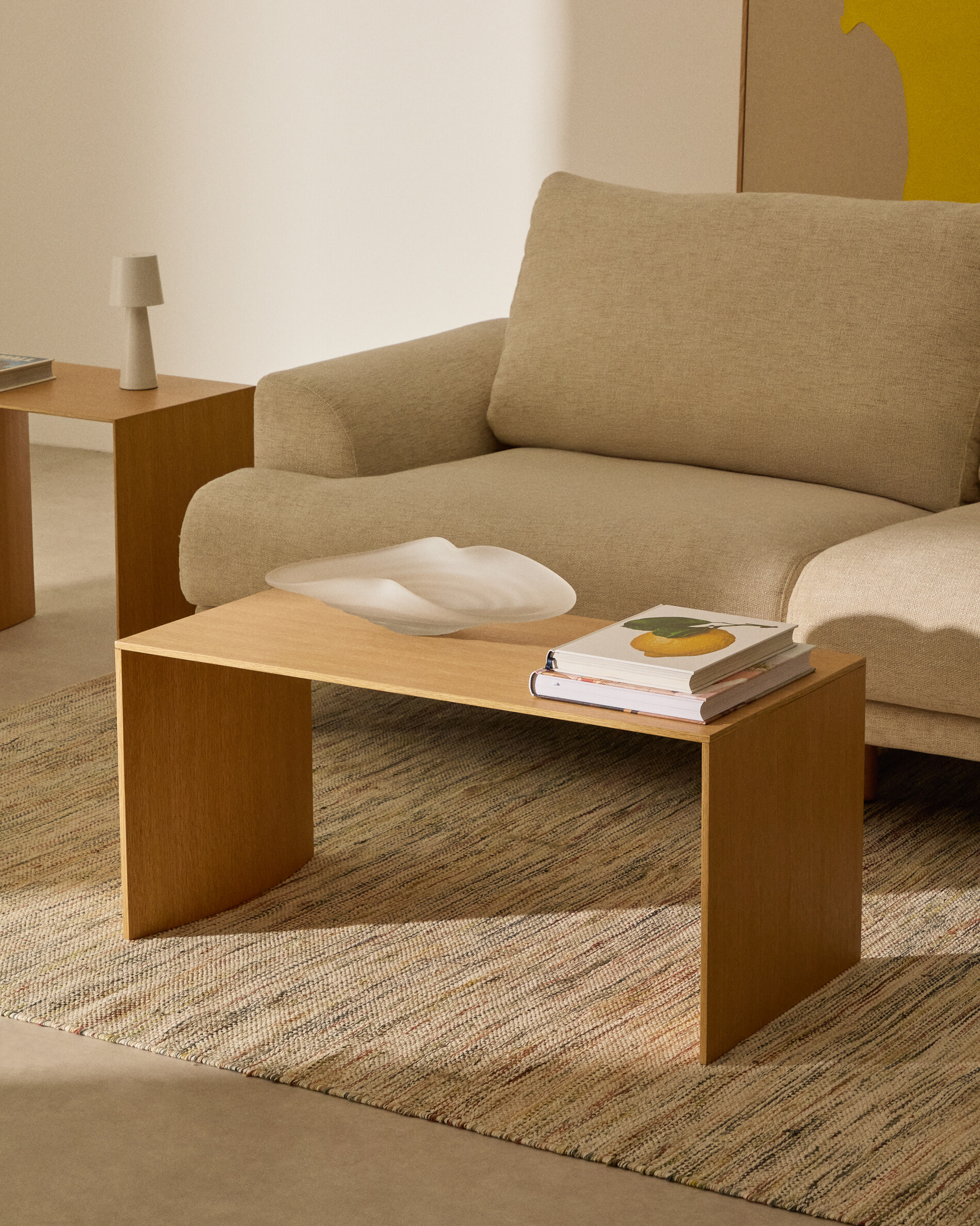 Kave Home Salontafel 'Litto' Eiken, 90 x 45cm, kleur Naturel