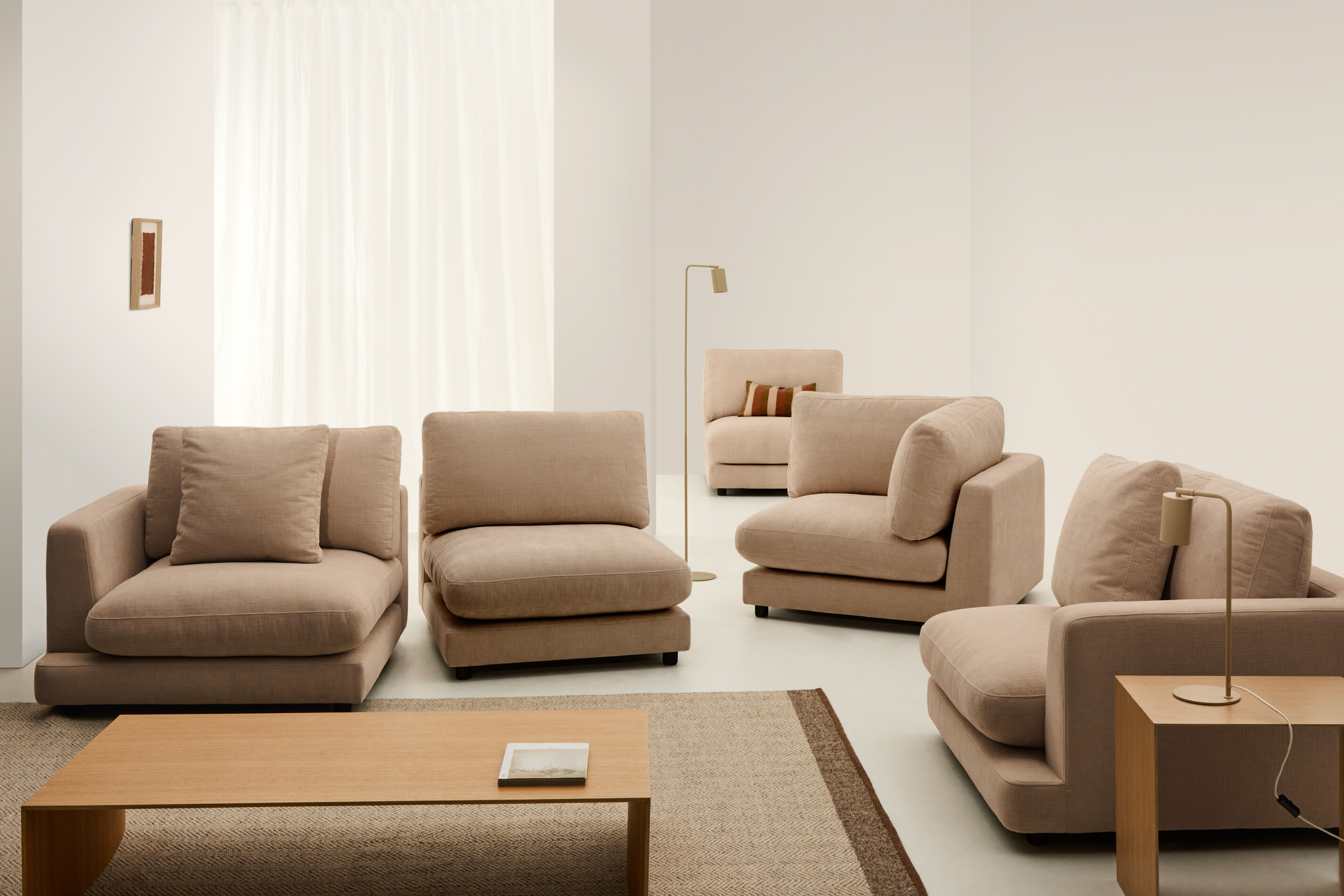 Kave Home 6-zits Hoekbank 'Gala' Chenille, kleur Beige