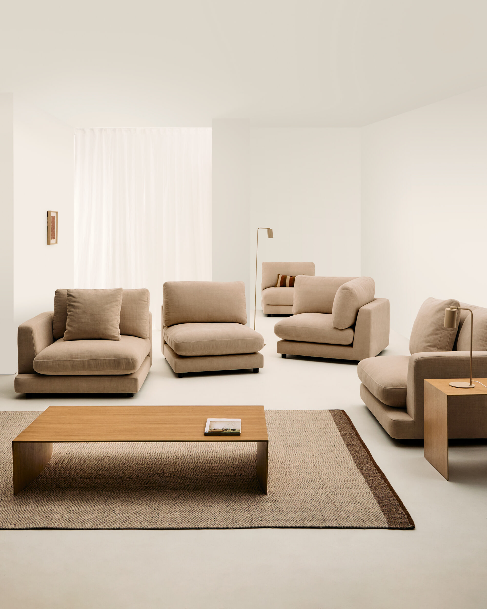 Kave Home 6-zits Hoekbank 'Gala' Chenille, kleur Beige