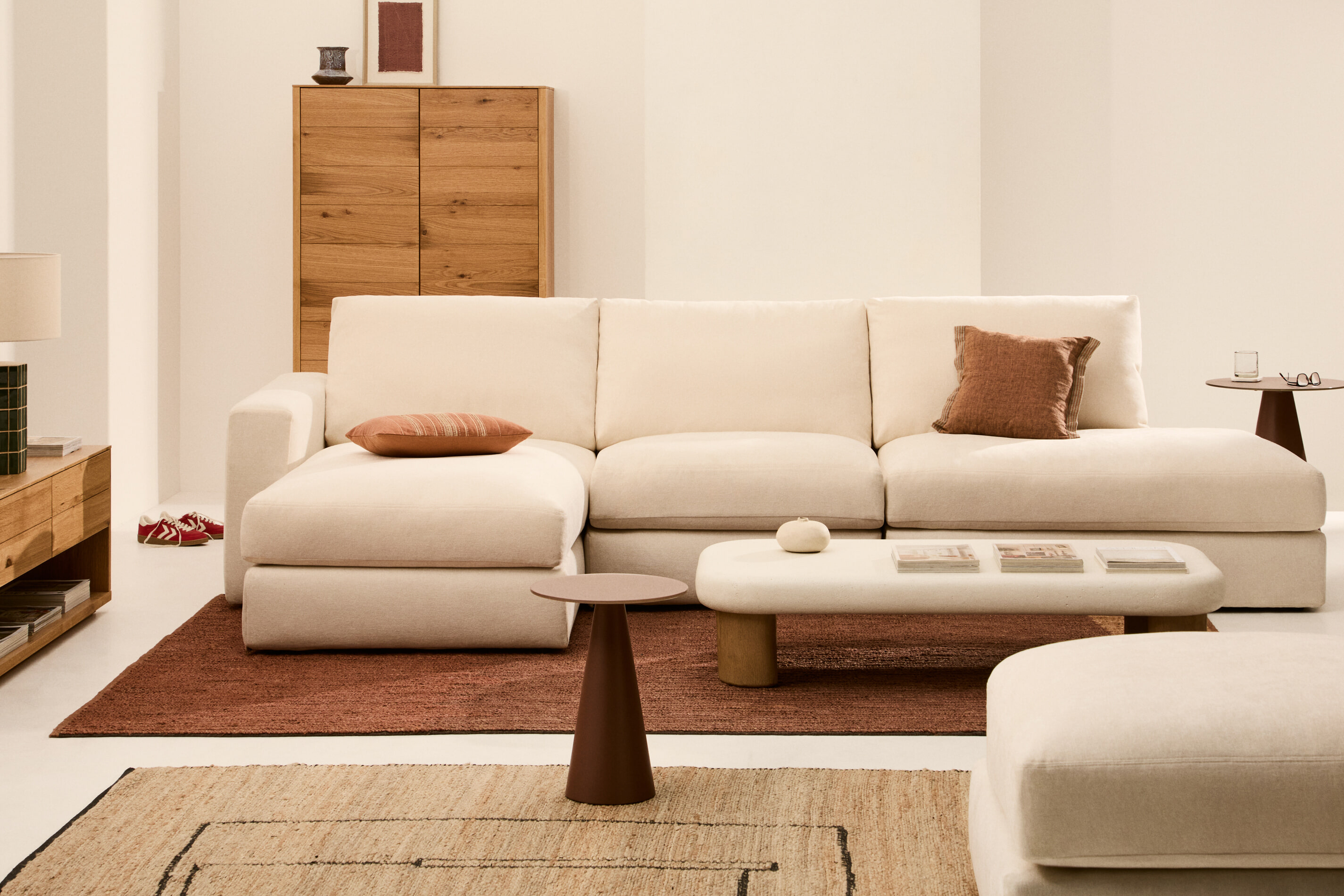 Kave Home Hocker 'Alea' kleur Ecru