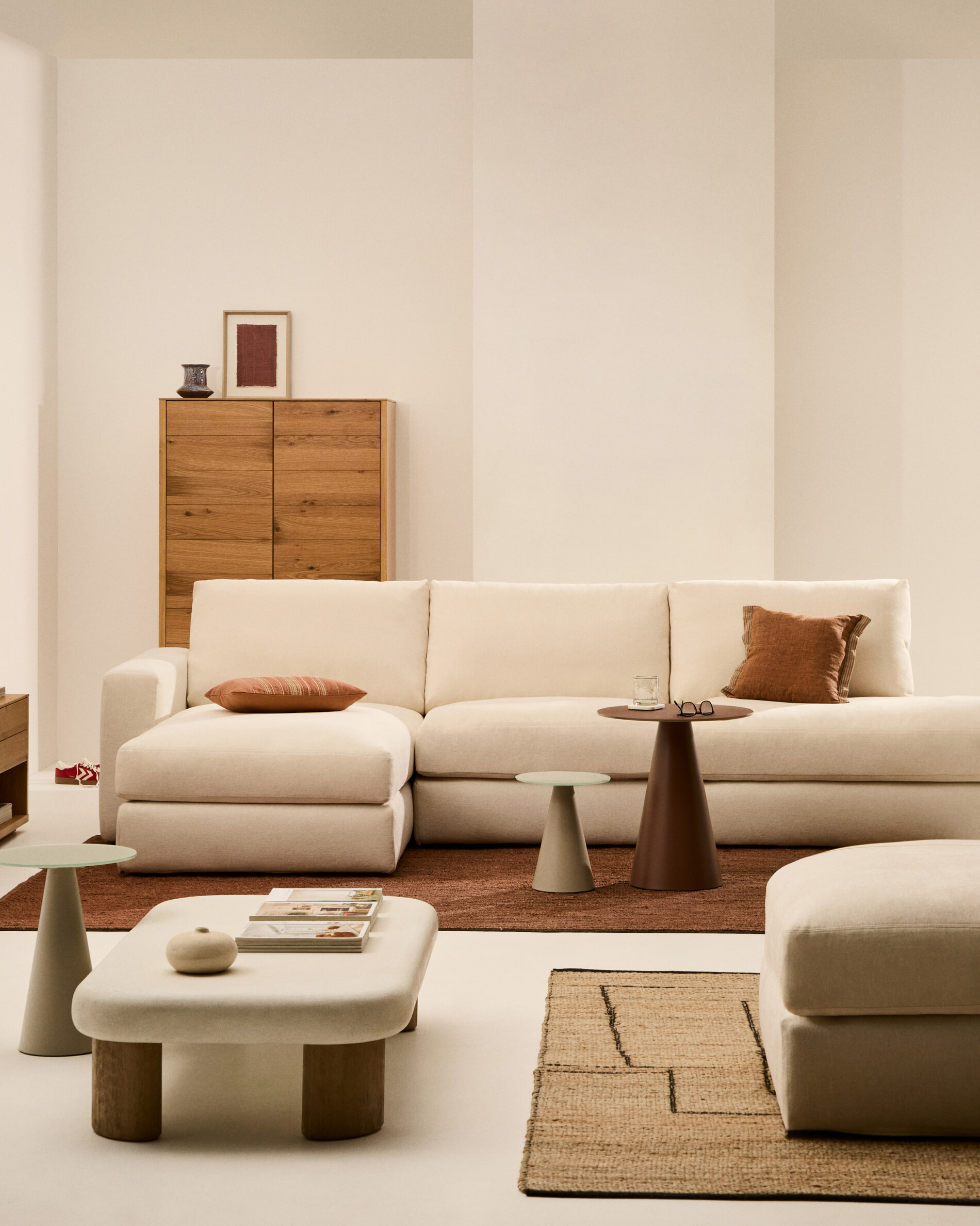 Kave Home Hocker 'Alea' kleur Ecru
