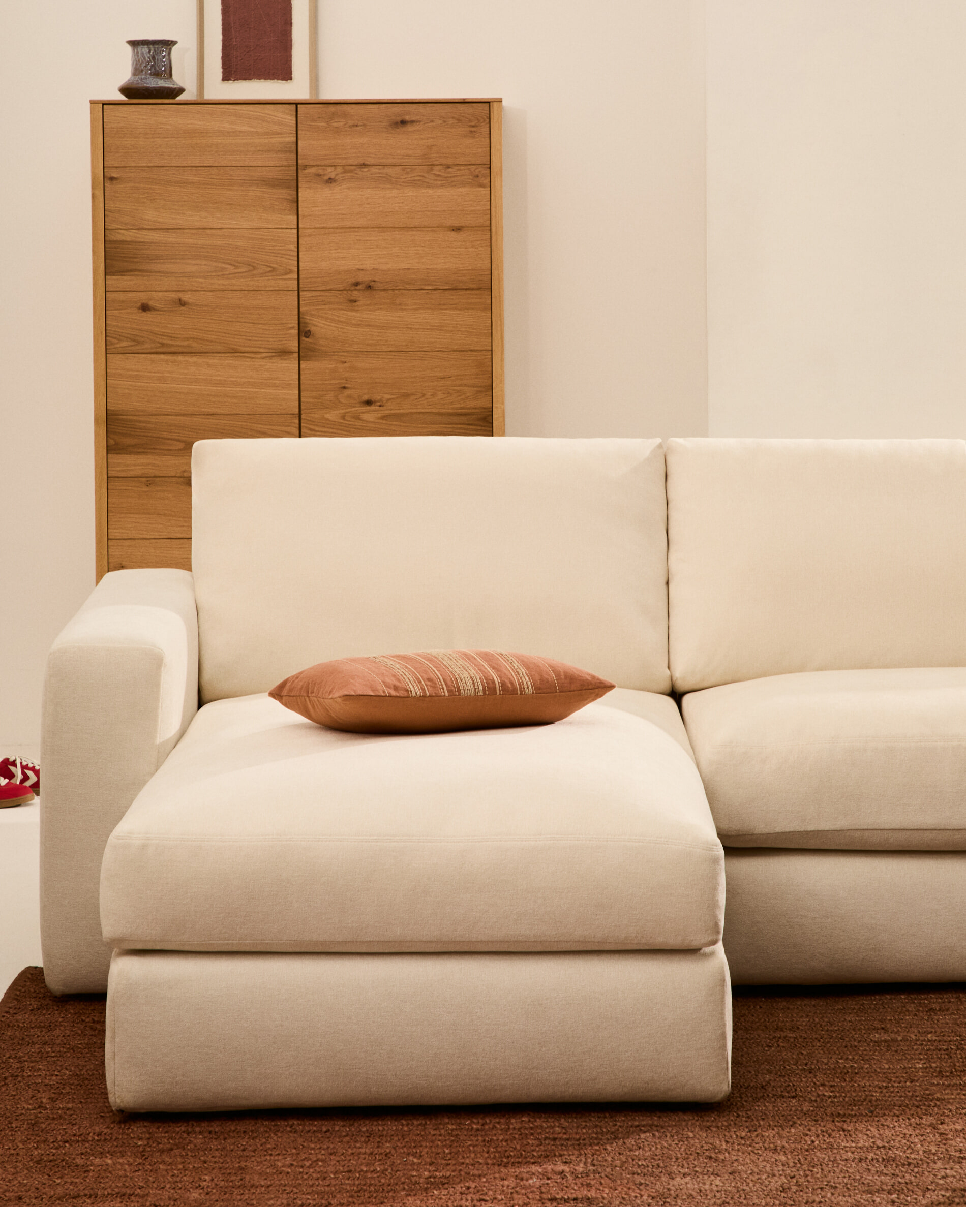 Kave Home 5-zits Loungebank 'Alea' Links, kleur Ecru