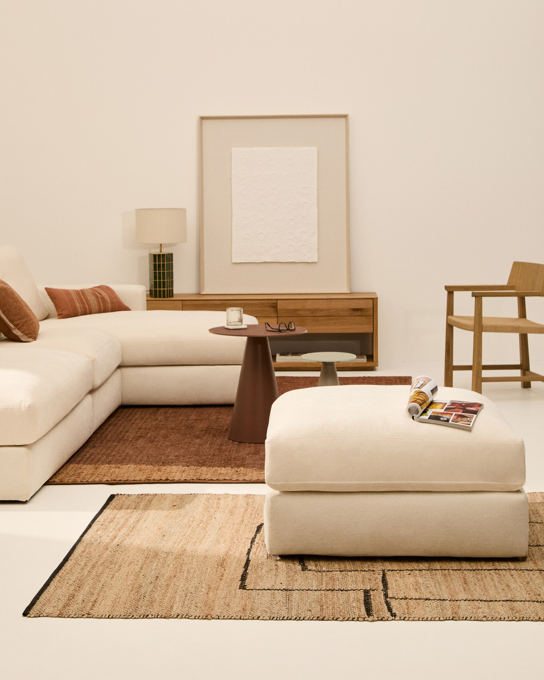 Kave Home Hocker 'Alea' kleur Ecru