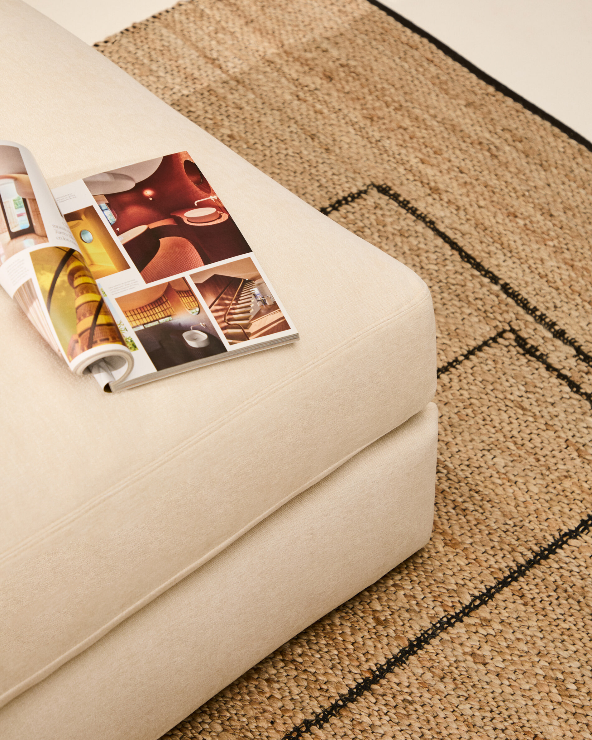 Kave Home Hocker 'Alea' kleur Ecru