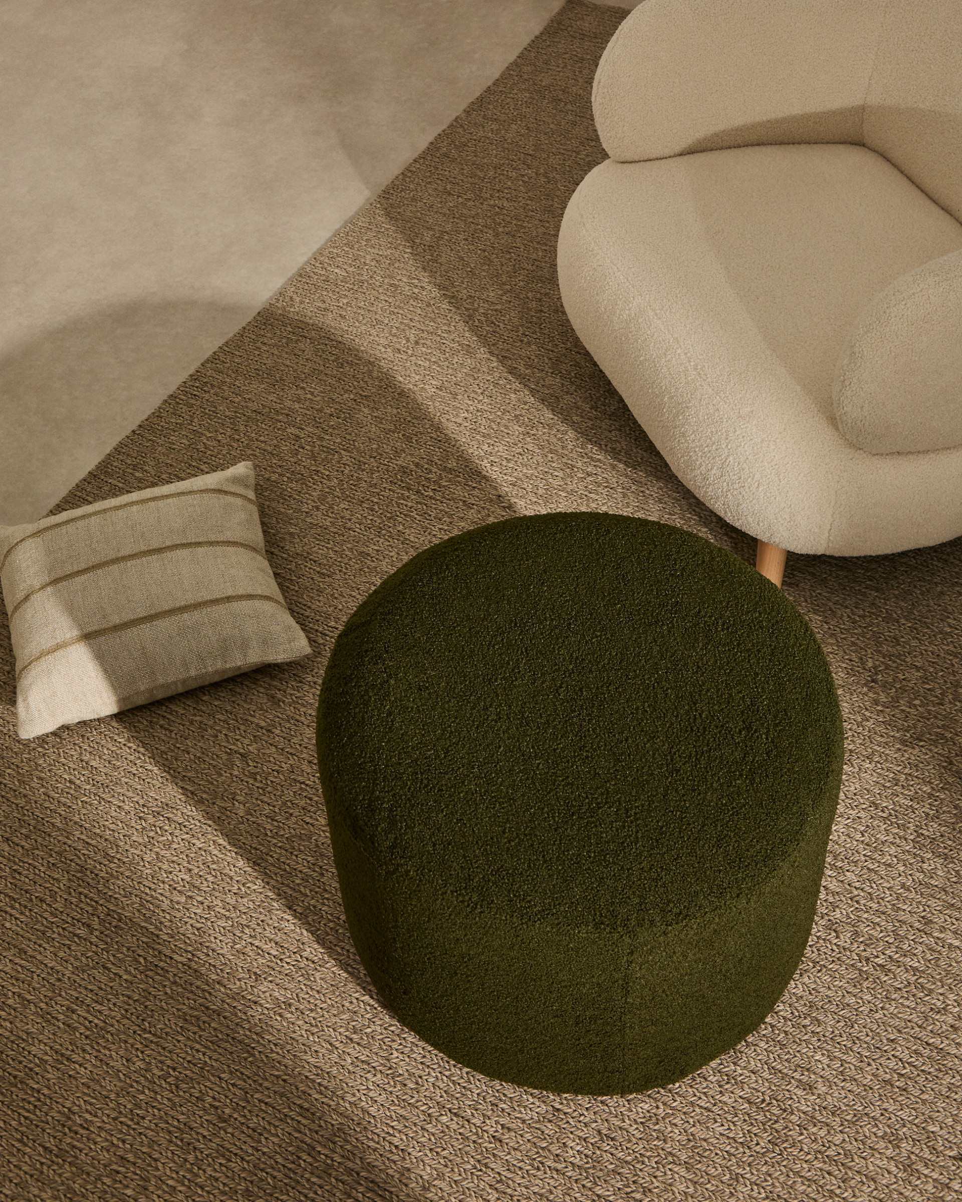 Kave Home Fauteuil 'Luisa' Bouclé, kleur Ecru