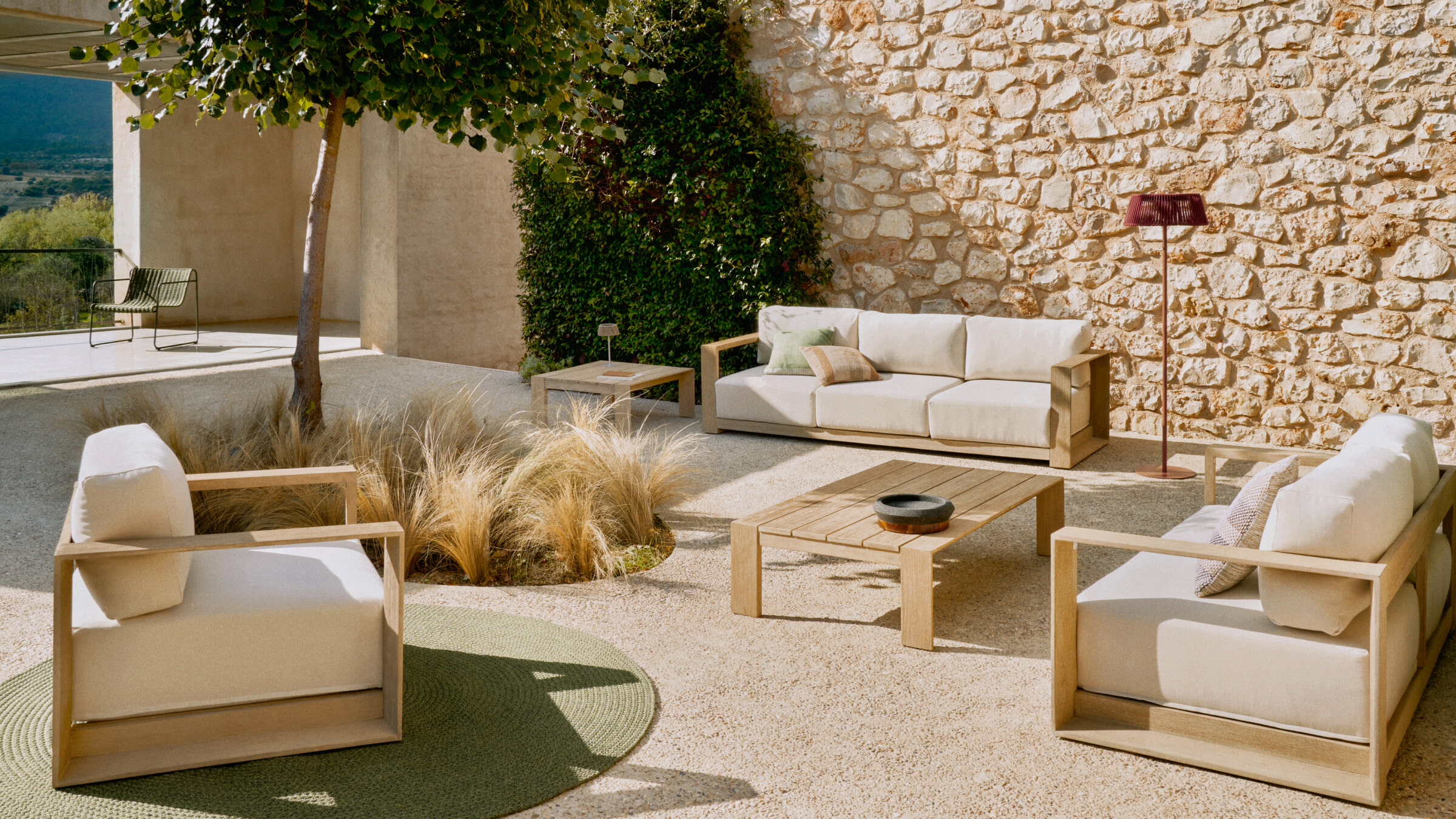 Kave Home 2-zits Loungebank 'Ambra' Acaciahout