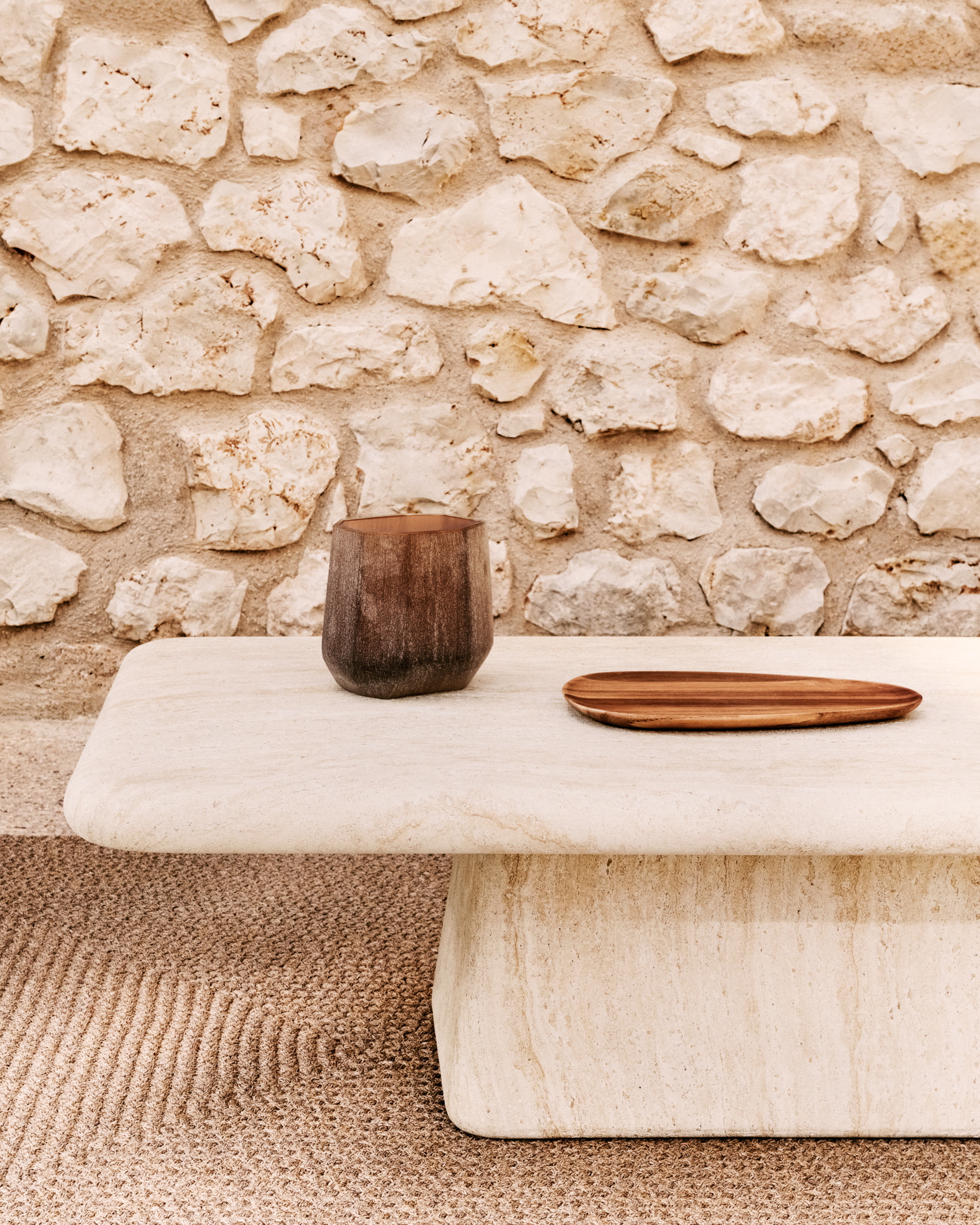 Kave Home Salontafel 'Drasi' Travertinlook, 140 x 70cm
