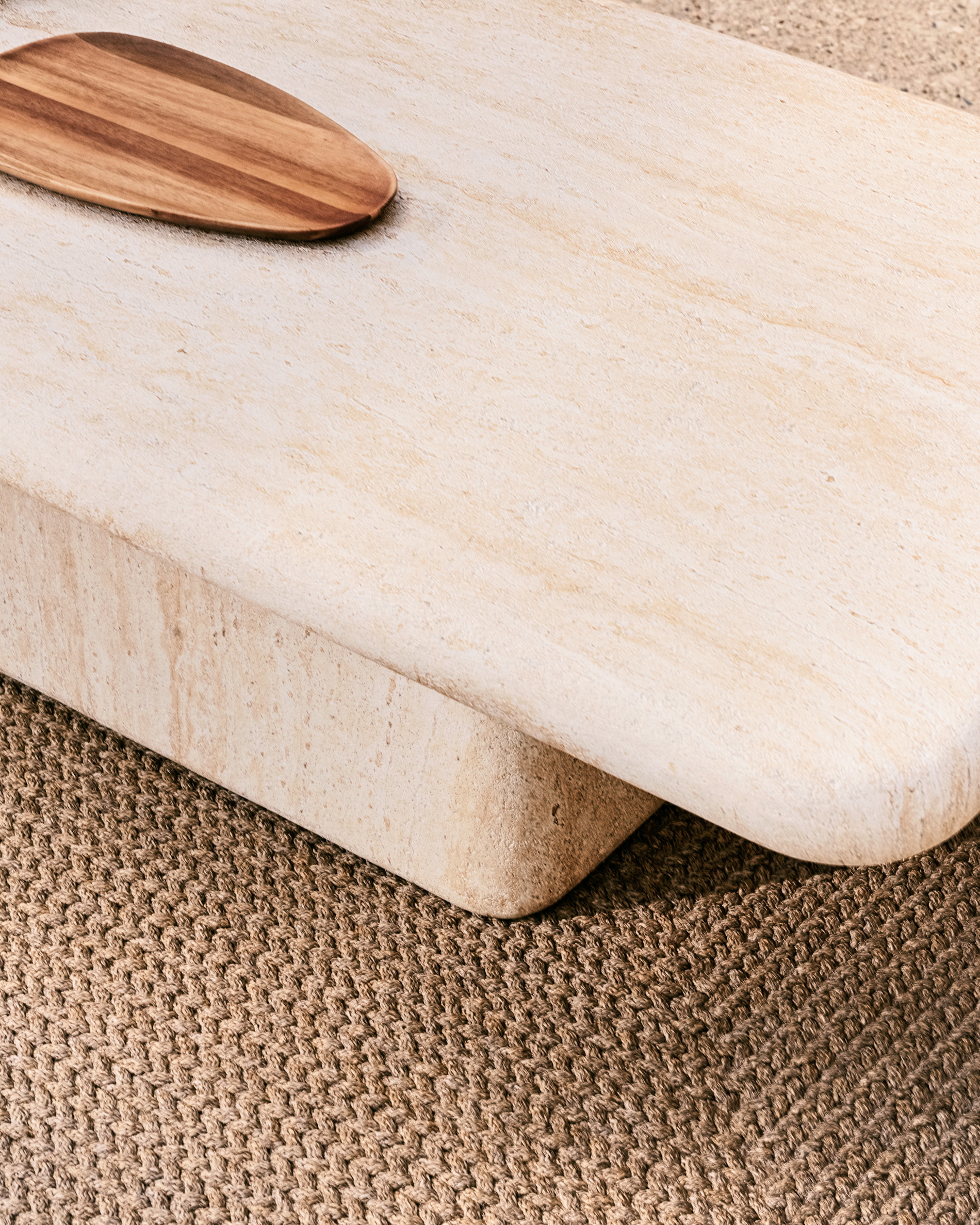 Kave Home Salontafel 'Drasi' Travertinlook, 140 x 70cm