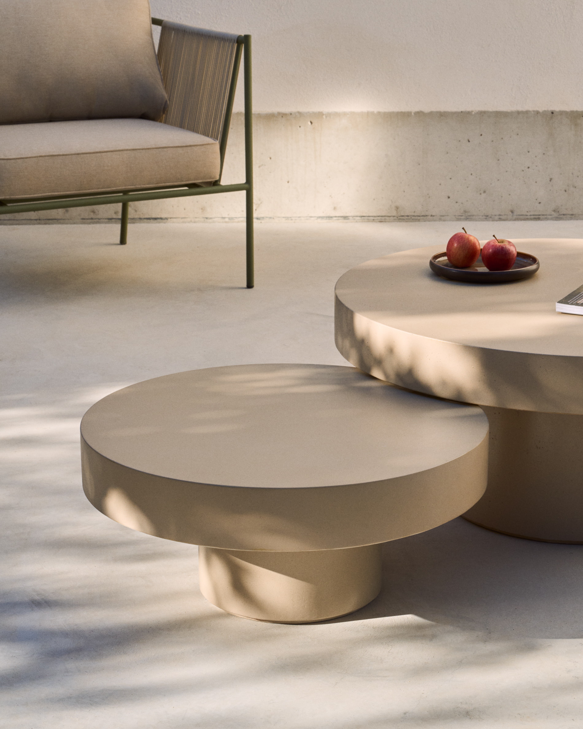 Kave Home Ronde Salontafel 'Aiguablava' Beton, 90cm, kleur Beige