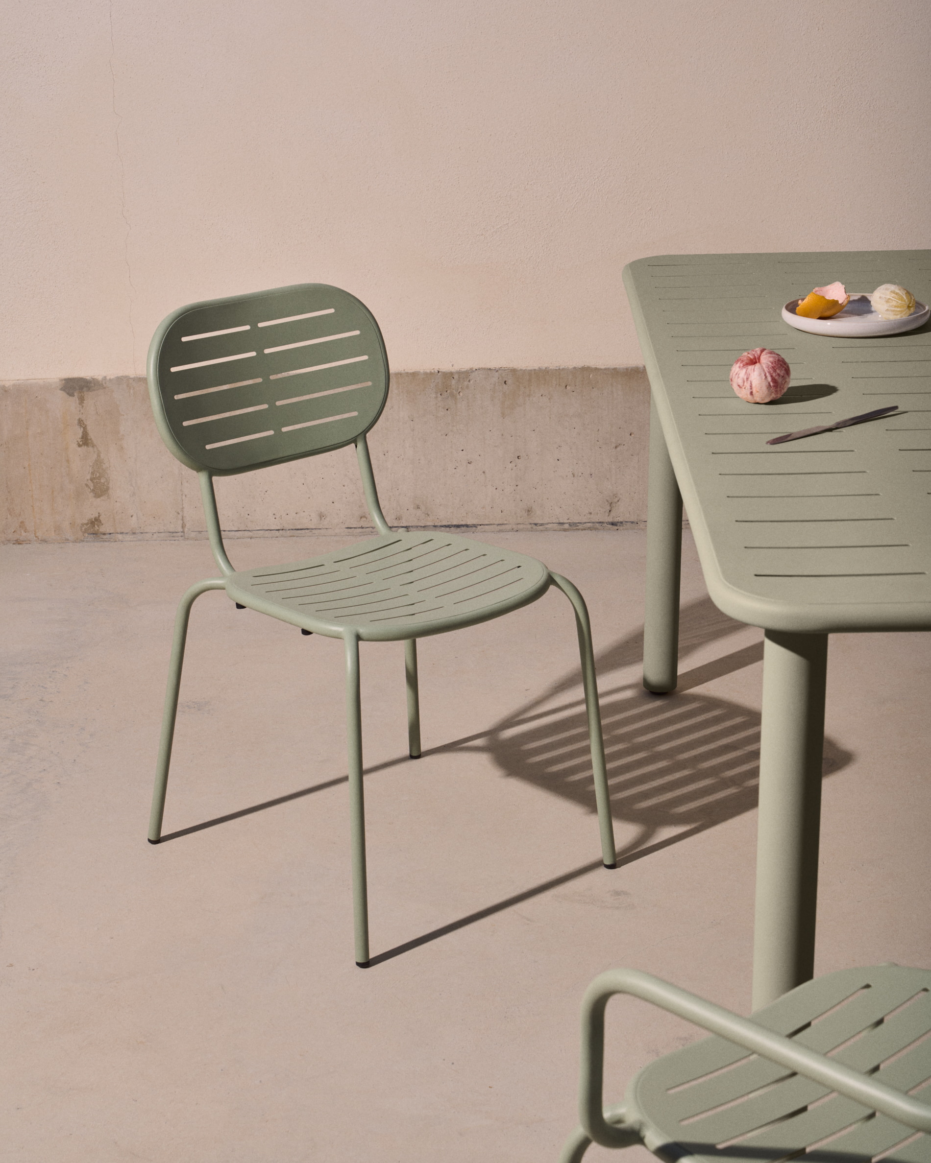 Kave Home Tuinstoel 'Brai' Staal, kleur Turquoise